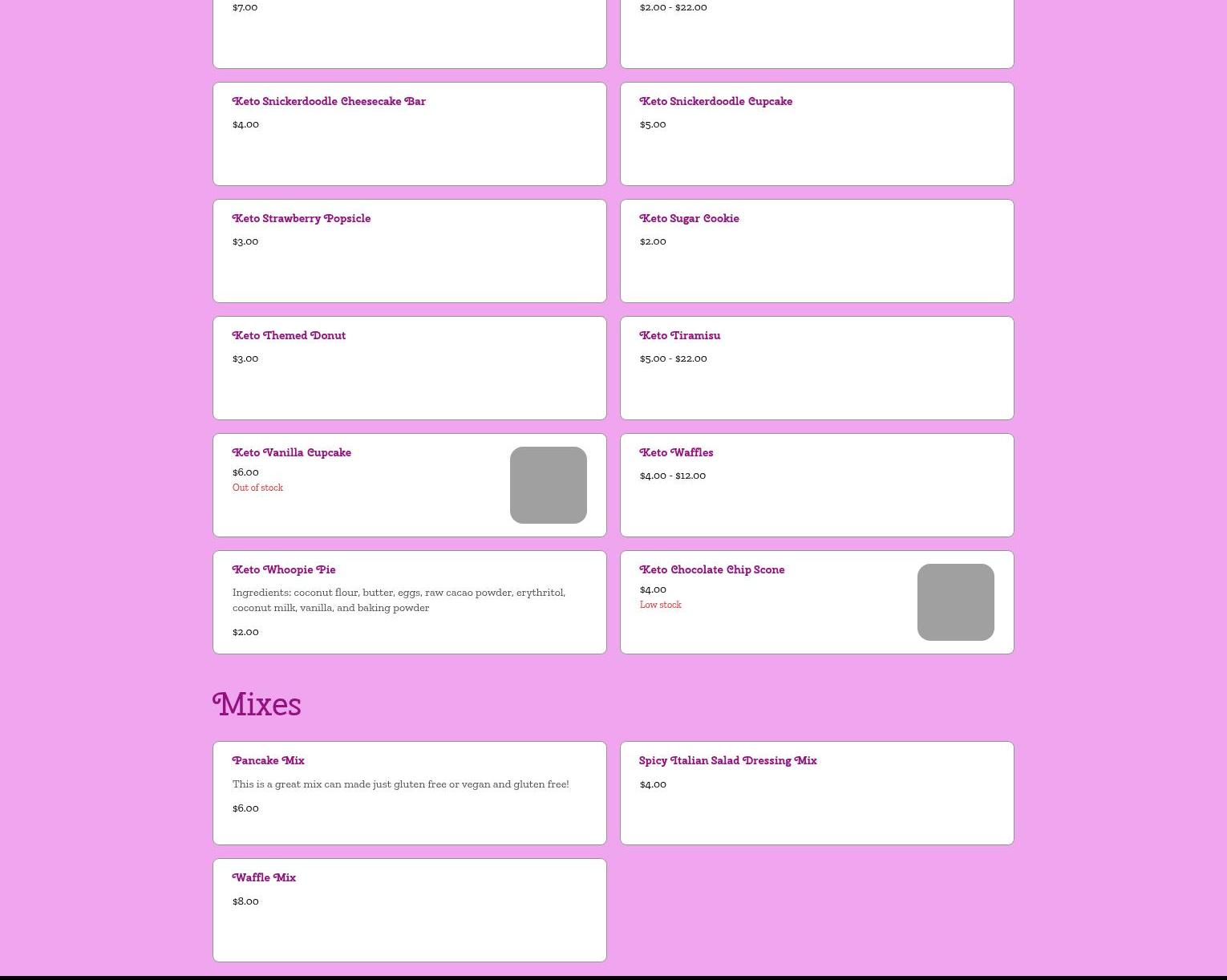 The Crazy Apron, LLC Menu