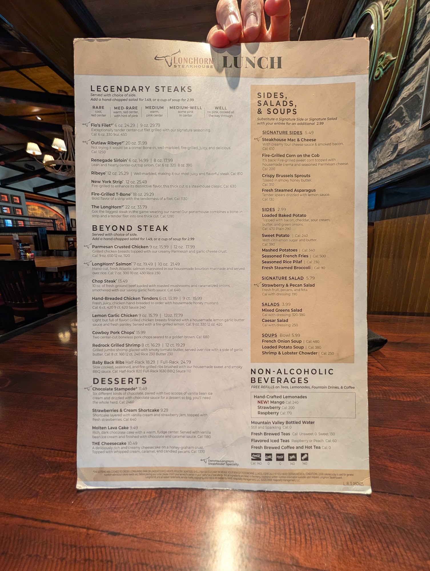 LongHorn Steakhouse Menu
