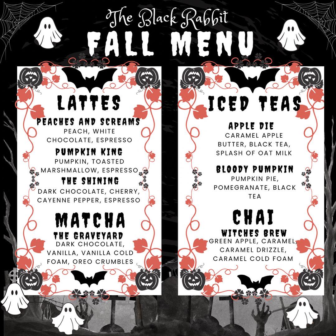 The Black Rabbit Bookbar Menu