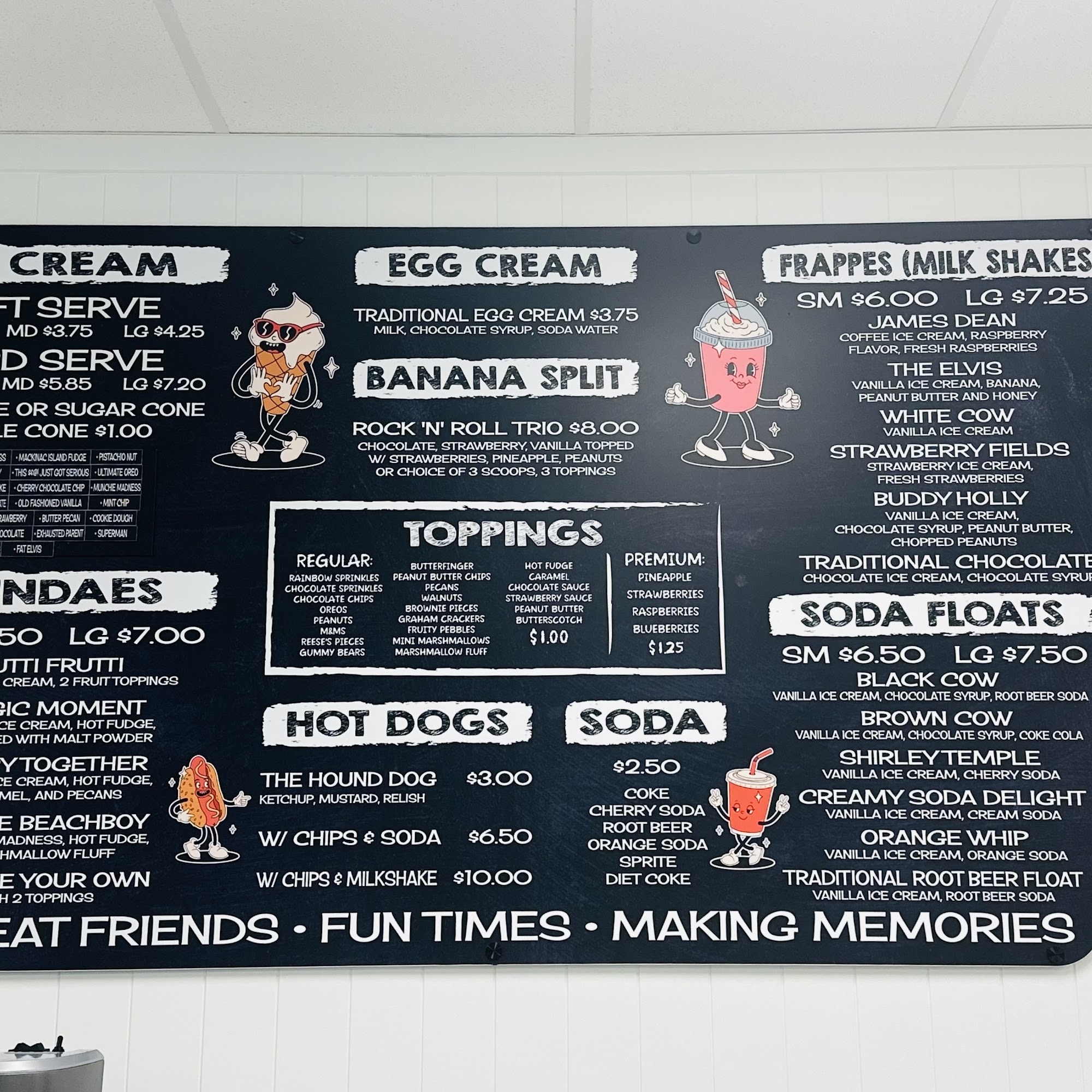 Rockin’ Retro Ice Cream Parlor Menu