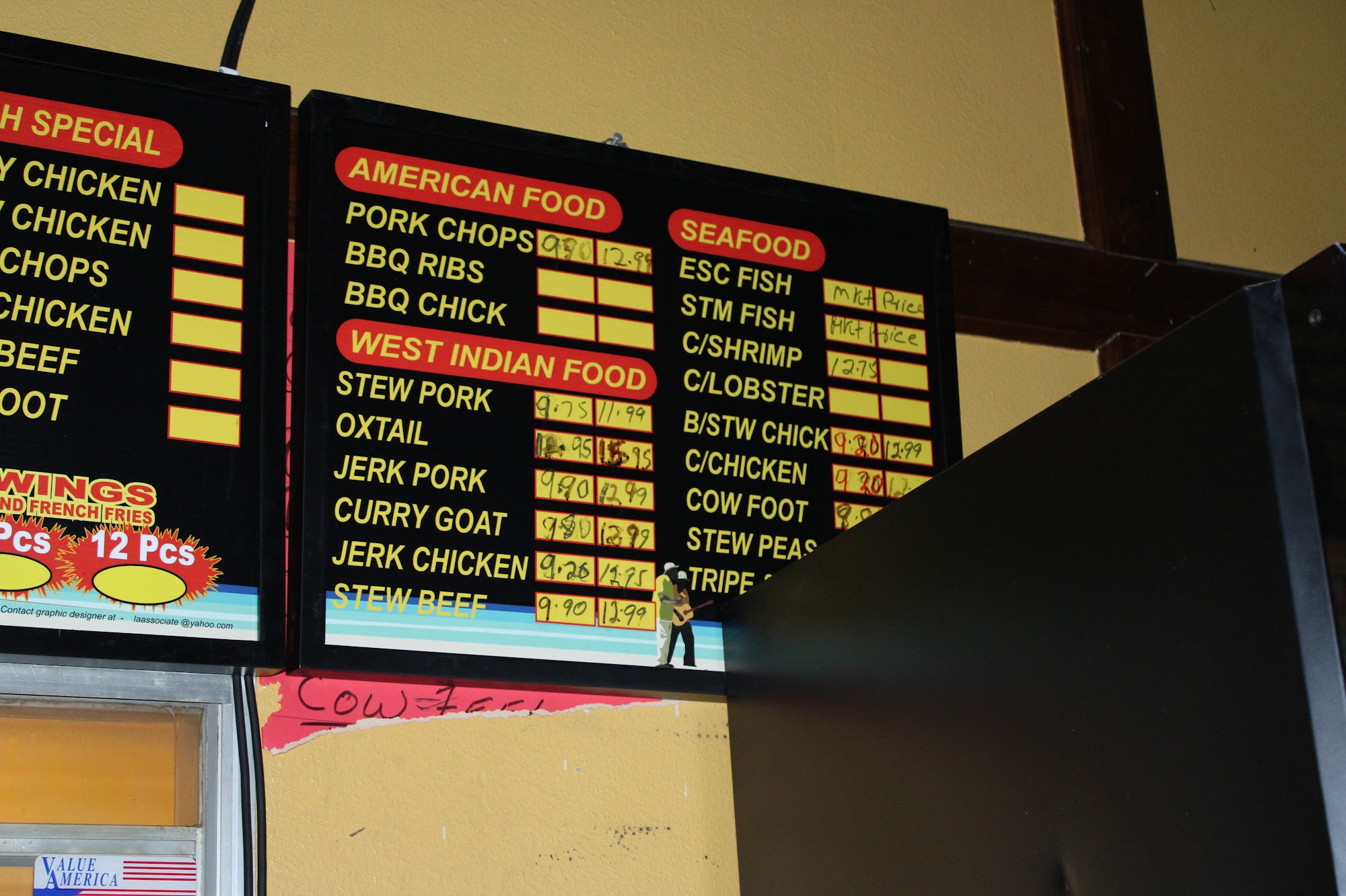 Caribbean Cove Restaurant & Lounge Menu