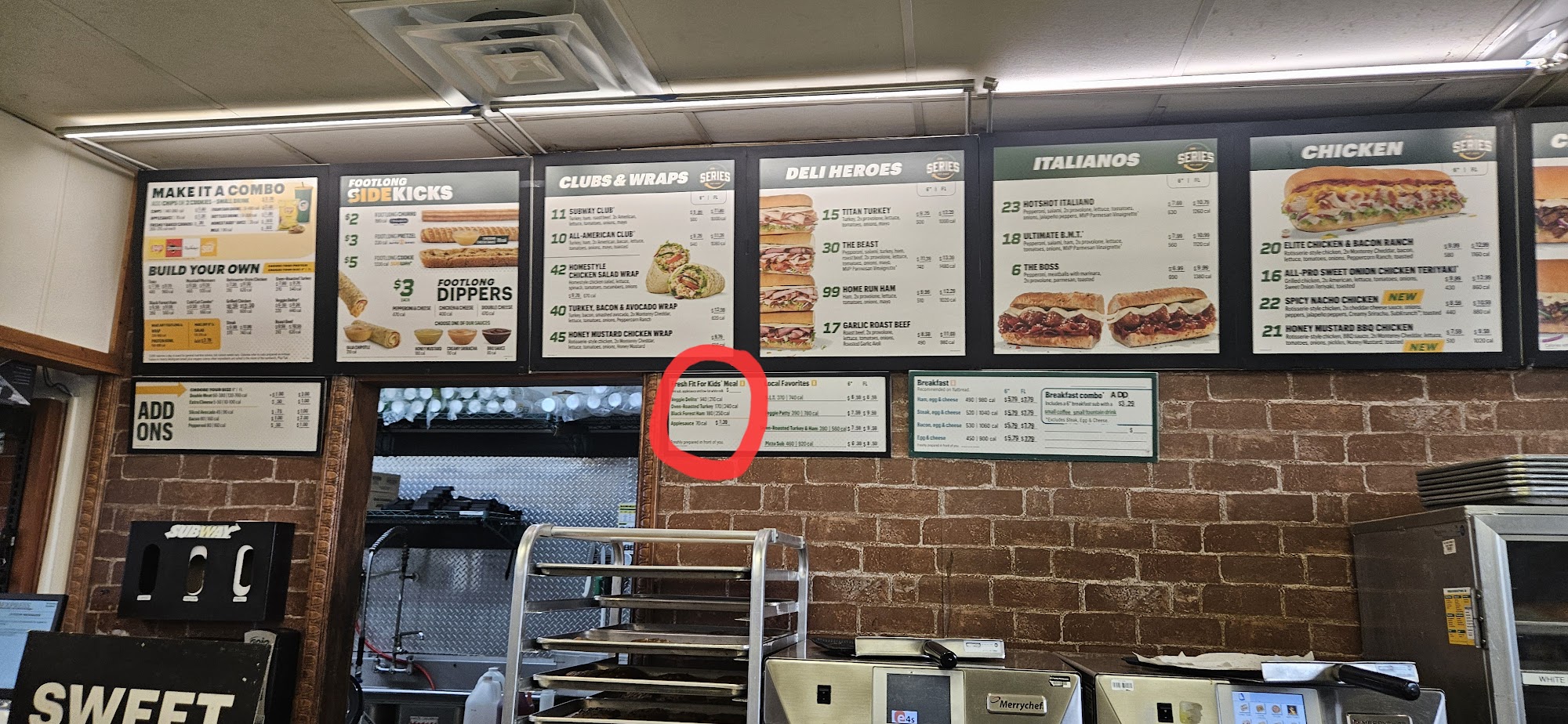 Subway Menu