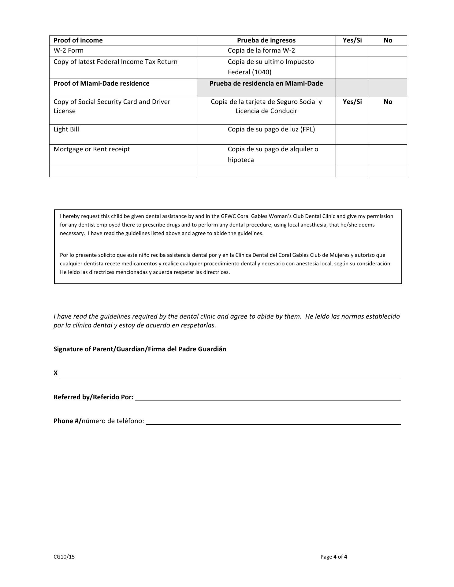 Coral Gables Woman's Club Menu