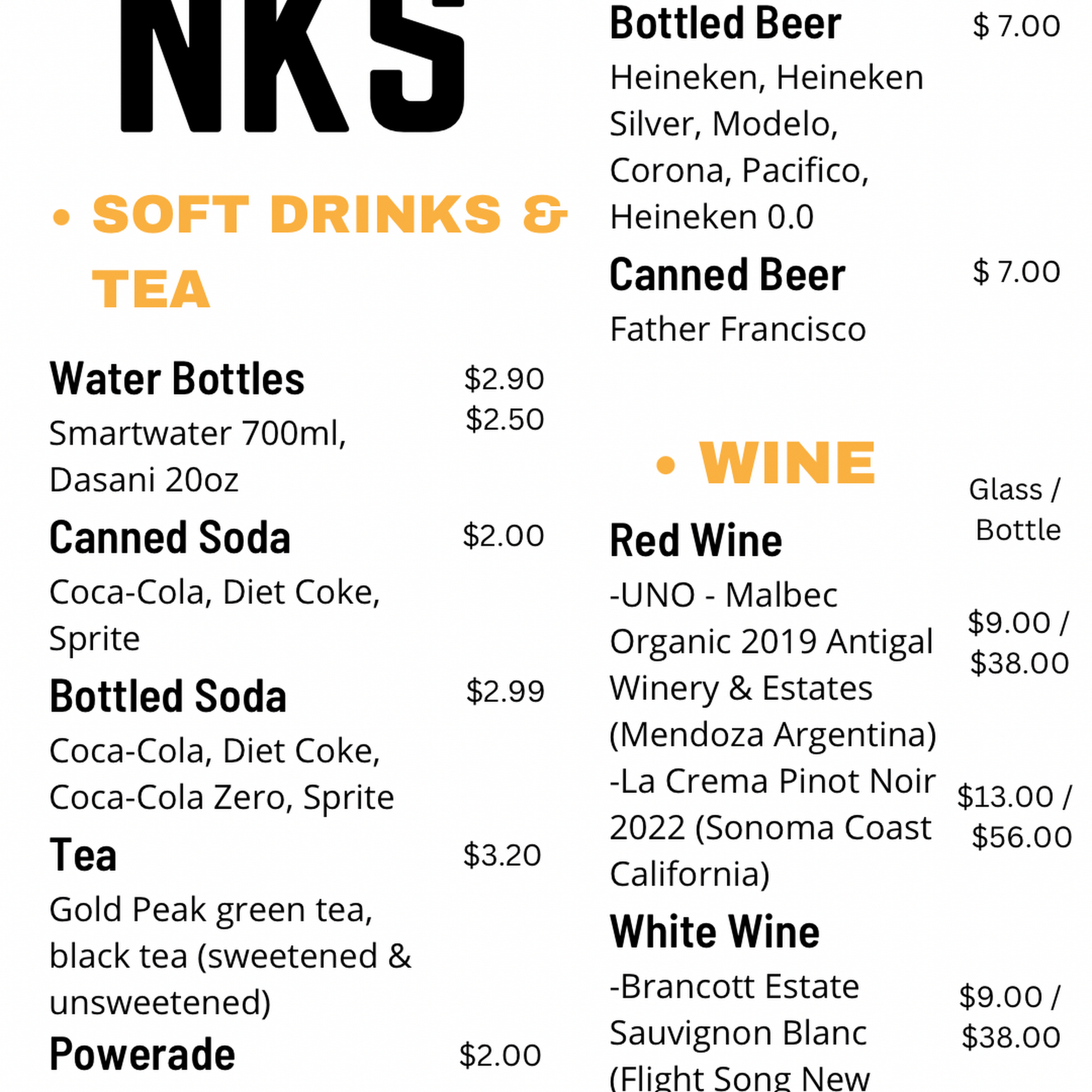 ZIeL Concept Store Menu