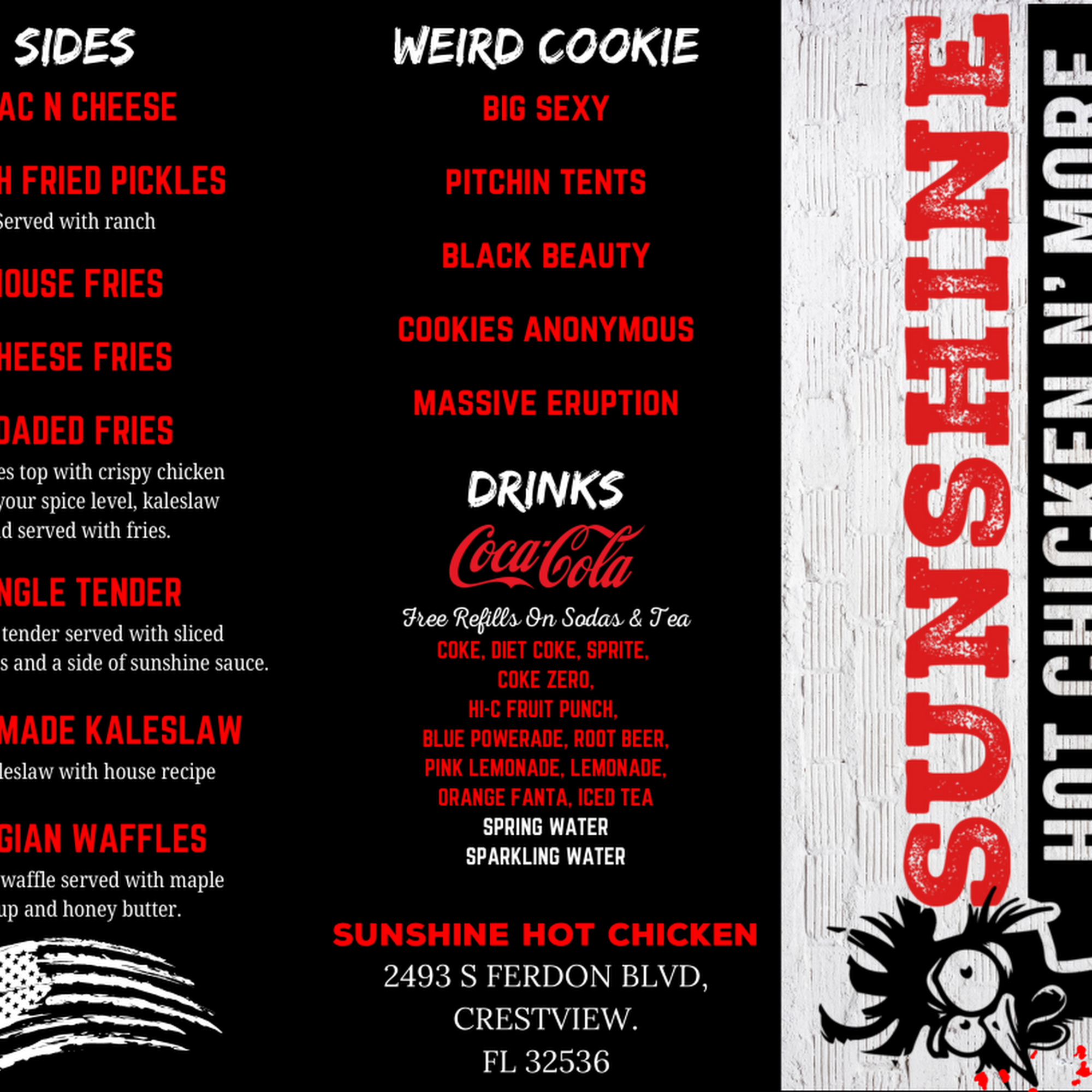 Sunshine Hot Chicken N' More Menu
