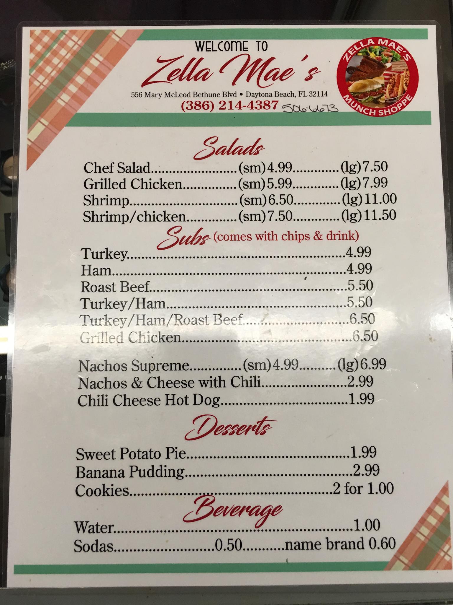 Munch Shoppe Menu