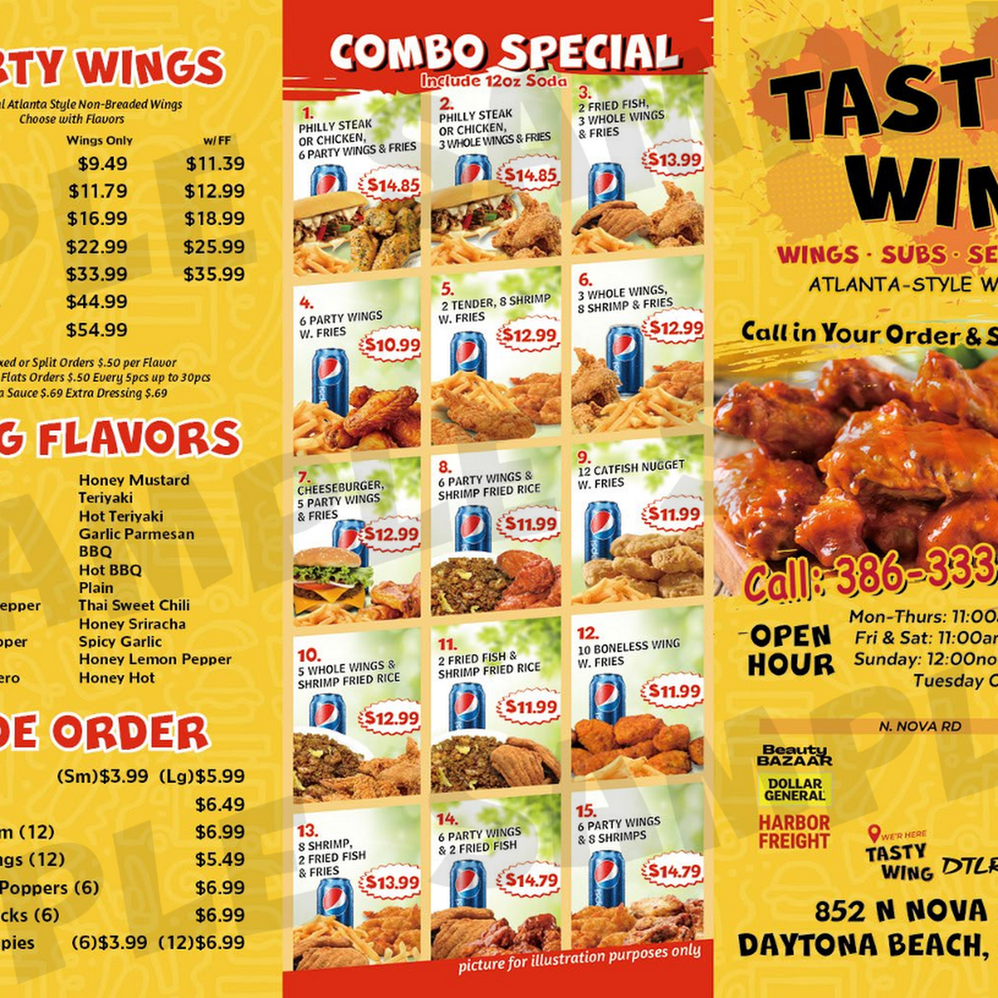 Tasty Wings Menu