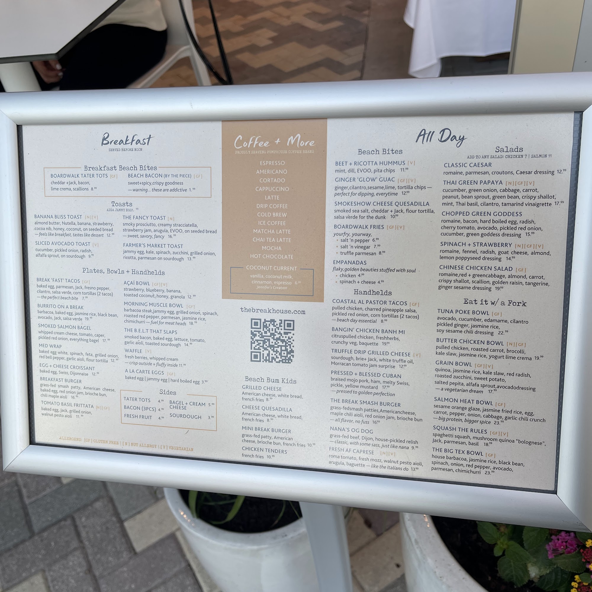 The Break House Menu