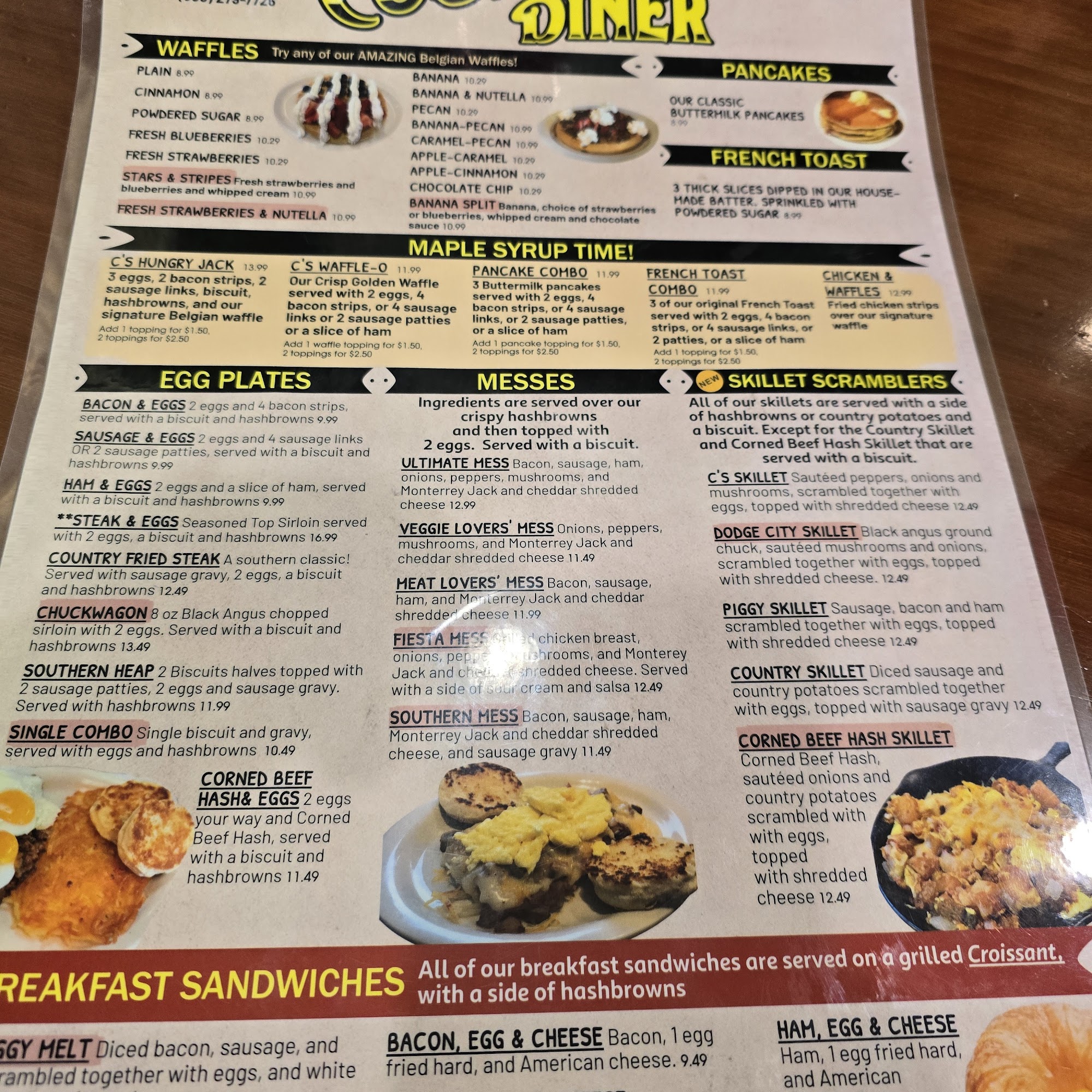 C's Waffles Deland Menu