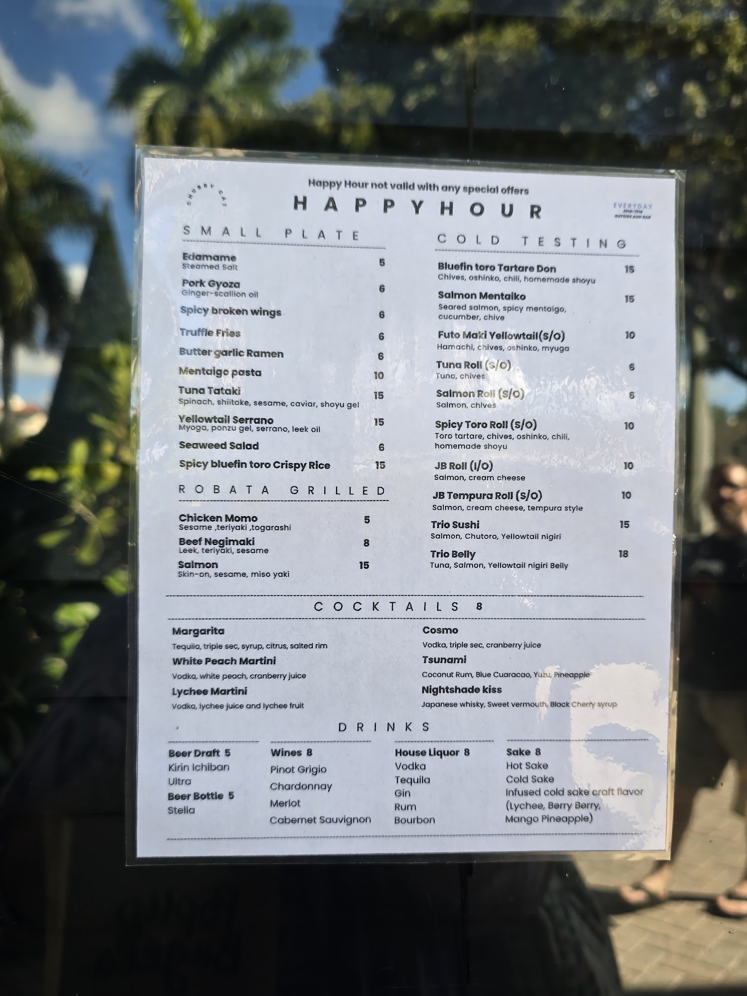 Chubby Cat Sushi Menu