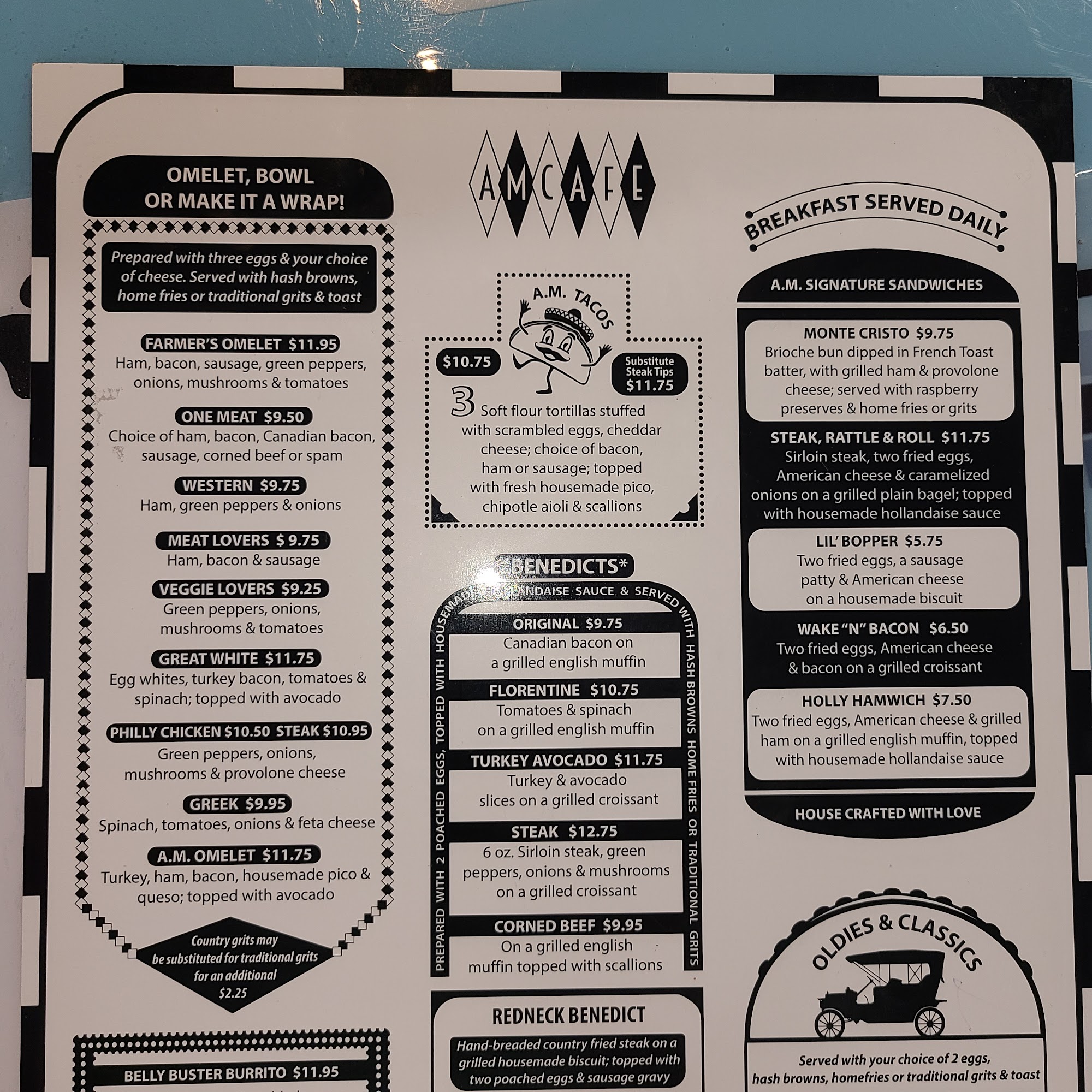 A.M. CAFE EDGEWATER Menu