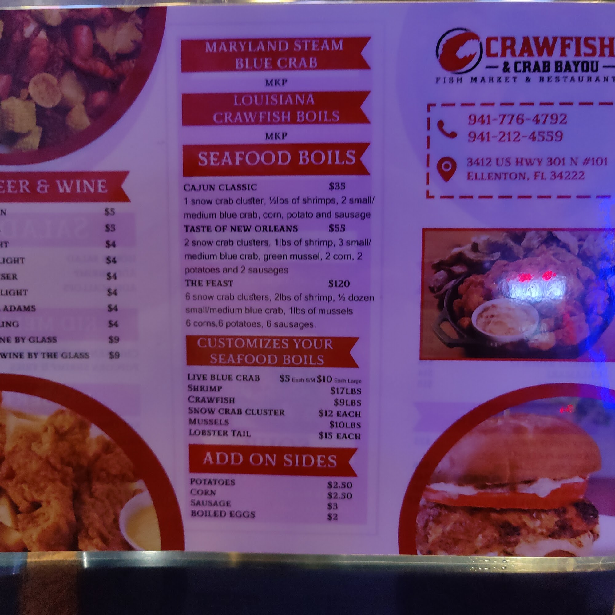 AB seafood llc Menu