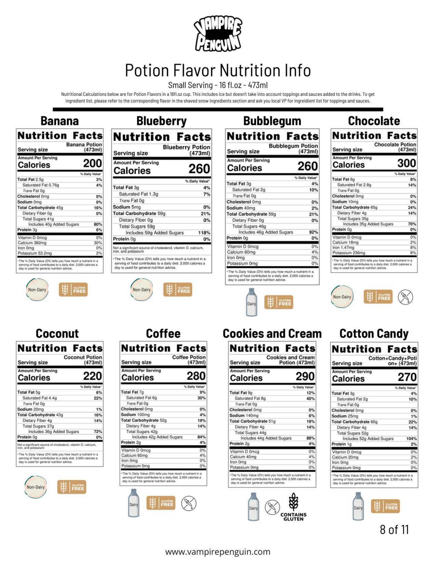 Vampire Penguin Menu