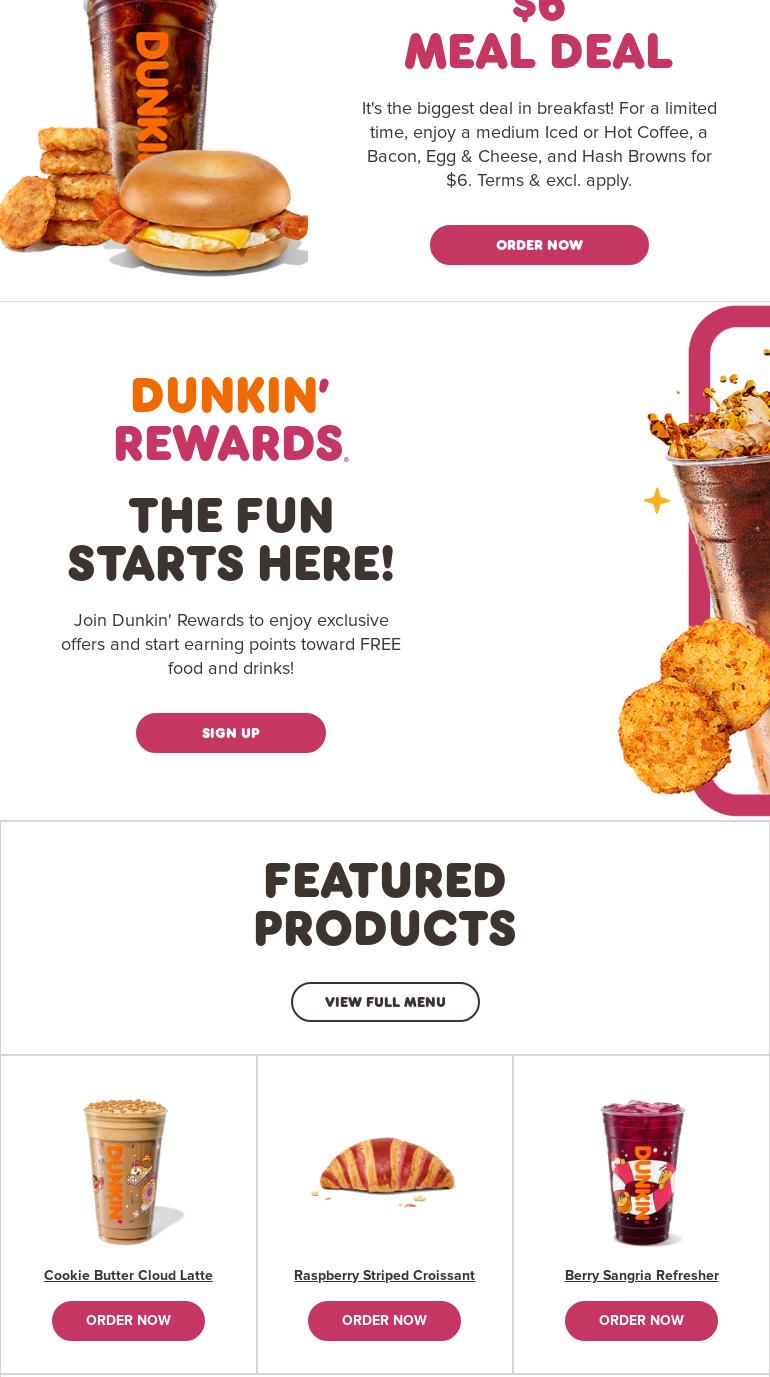 Dunkin' Menu