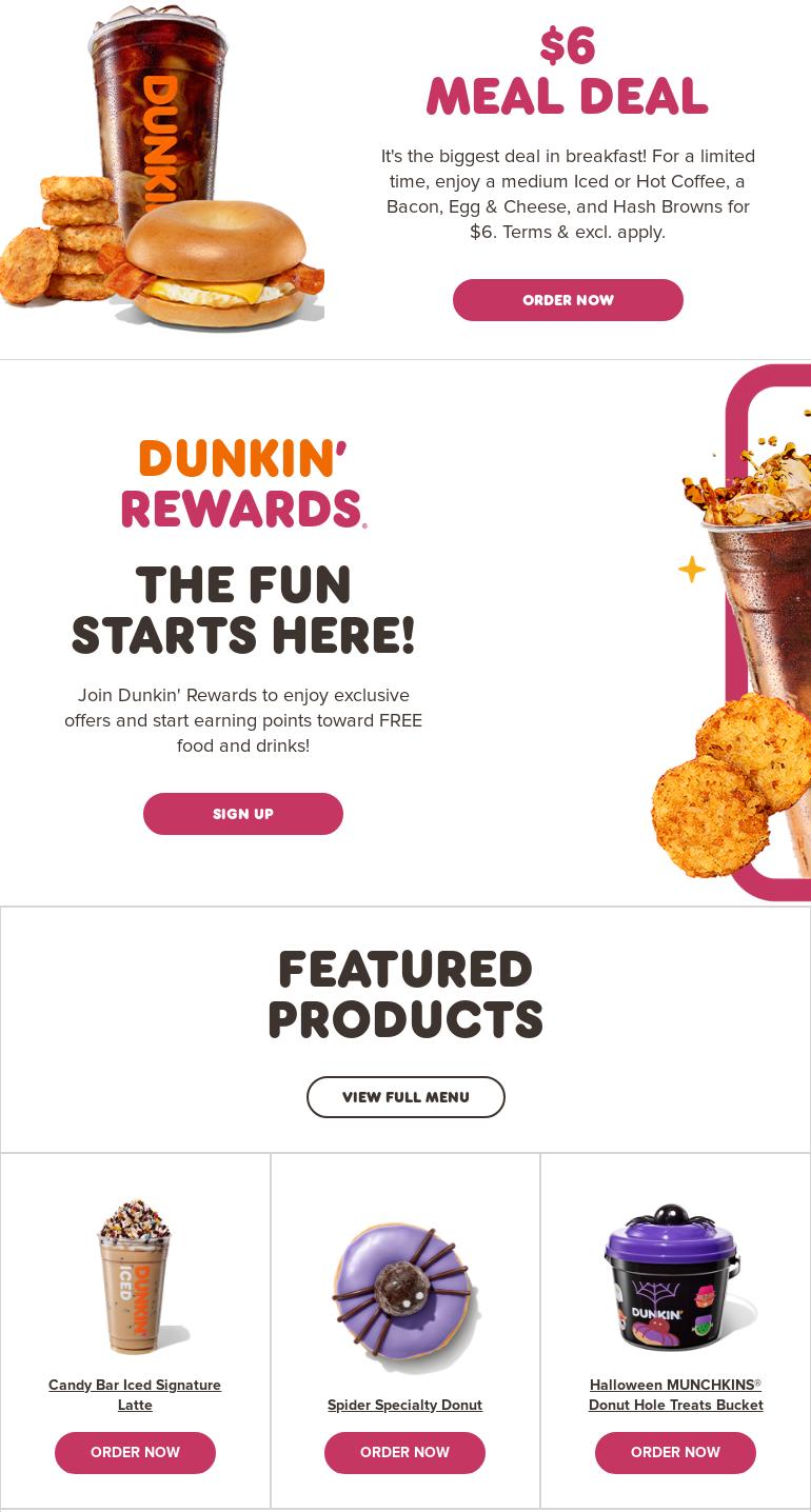 Dunkin' Menu