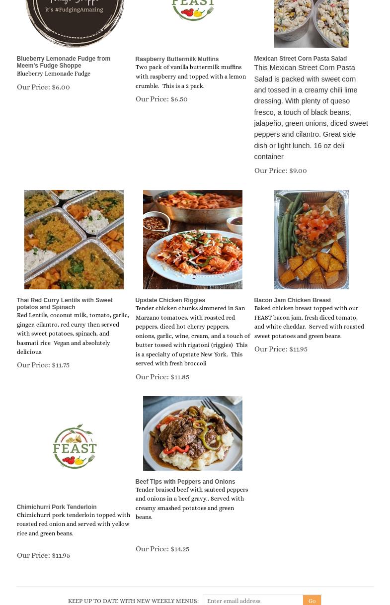 Feast Restaurant Menu