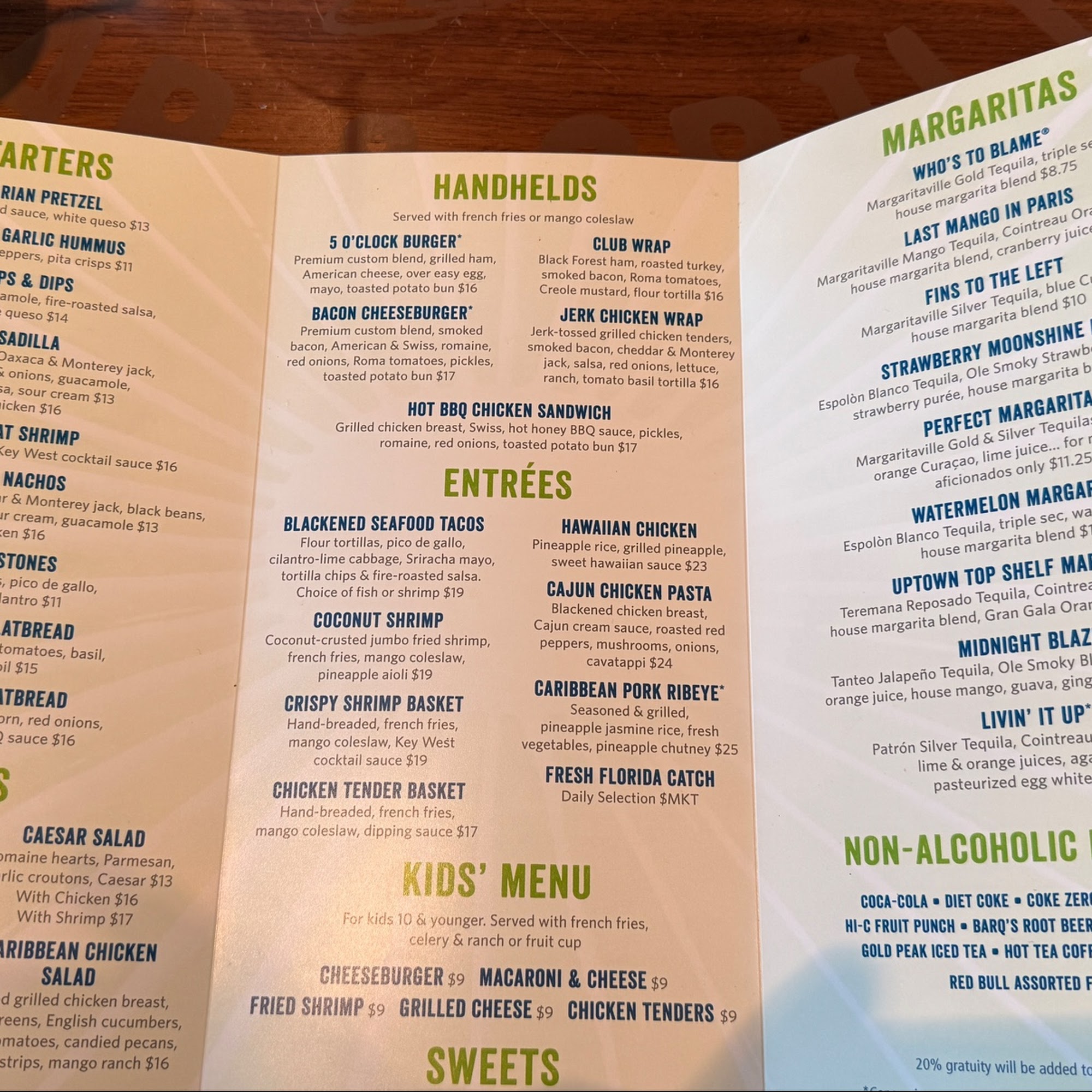 Salty Rim Bar & Grill Menu