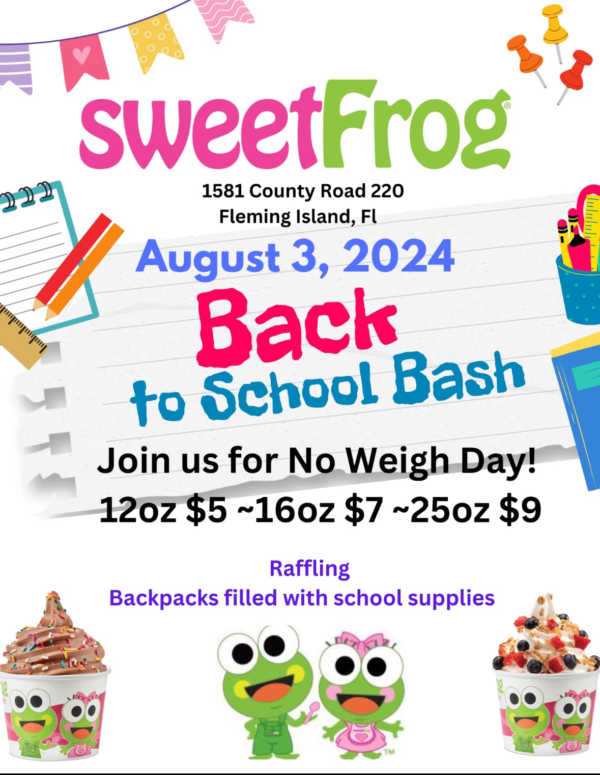 Sweet Frog Menu