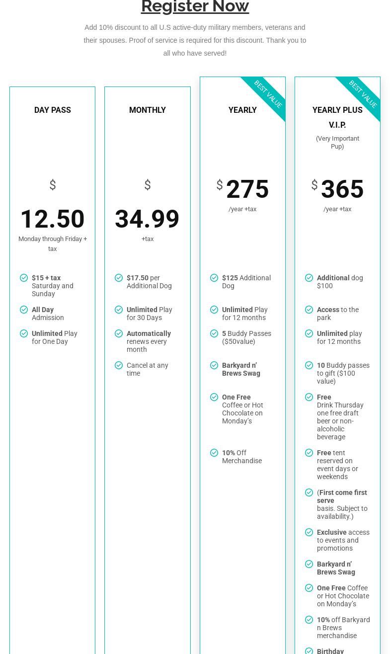 Barkyard n' Brews Menu
