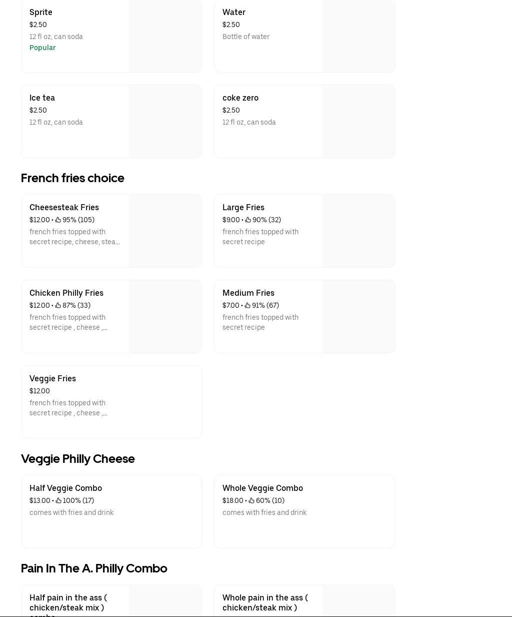 Ej’s Cheesesteak Menu