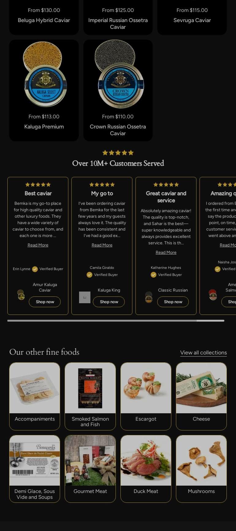 Caviar Lover - Bemka Menu