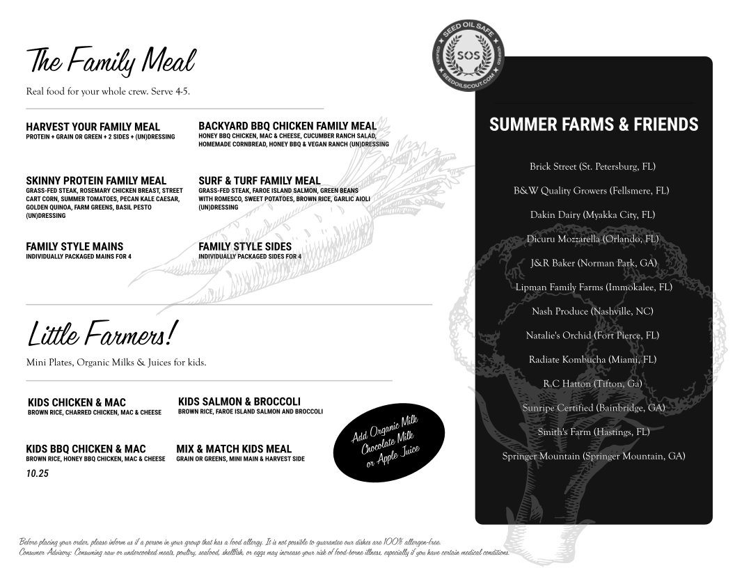 Naked Farmer Menu