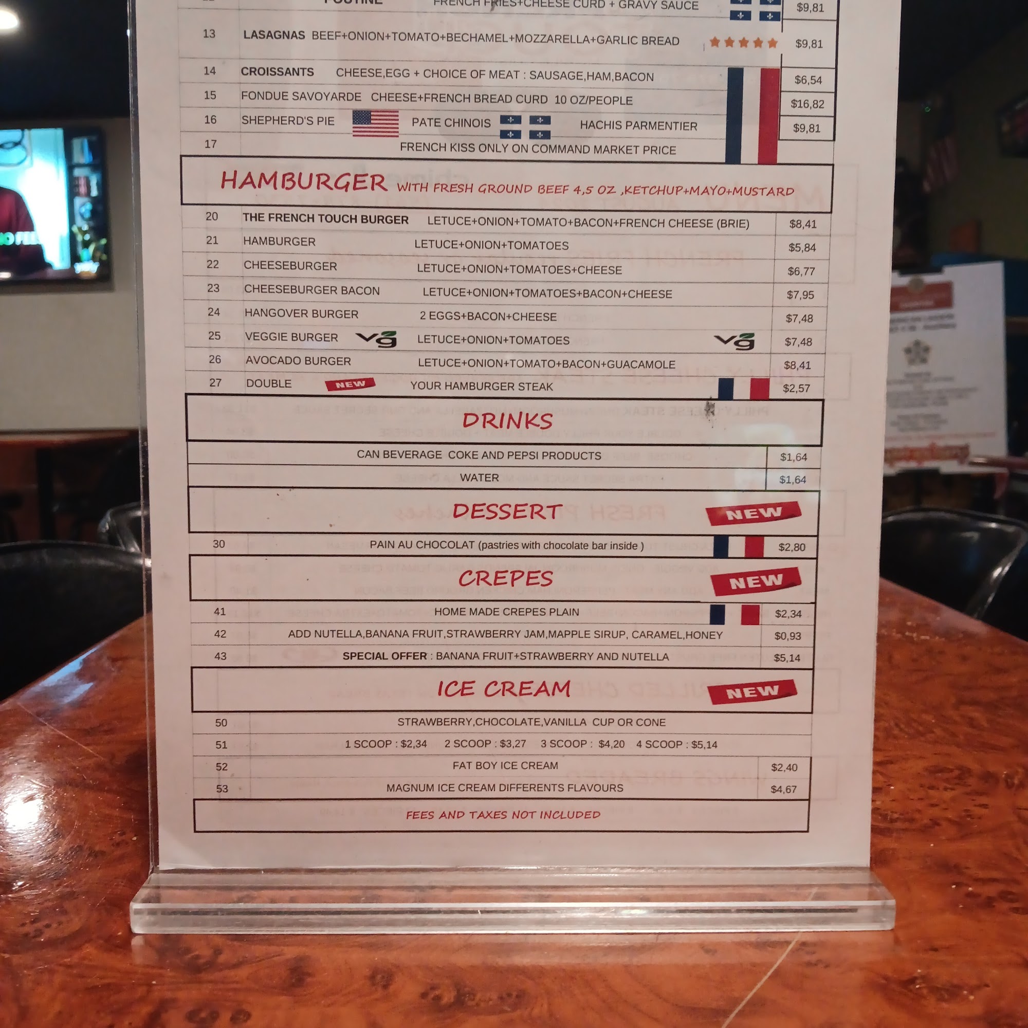 French Touch corp Menu