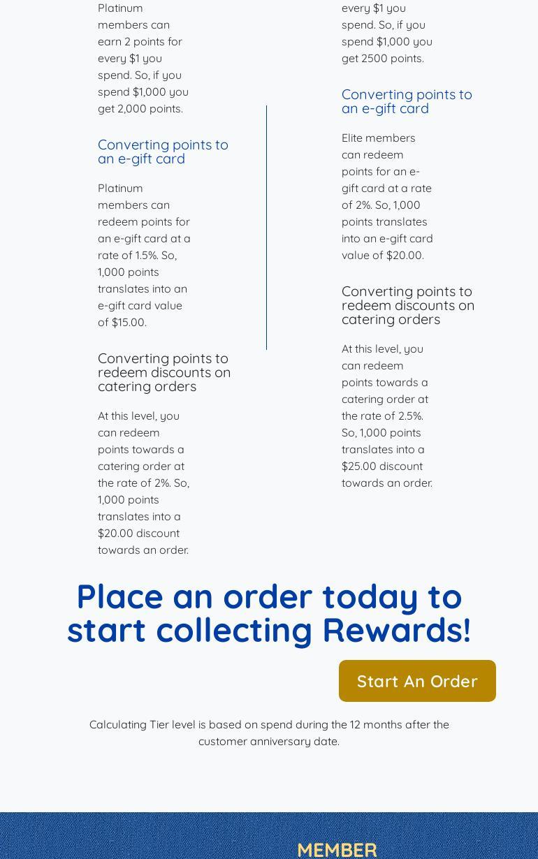 Corporate Caterers Menu