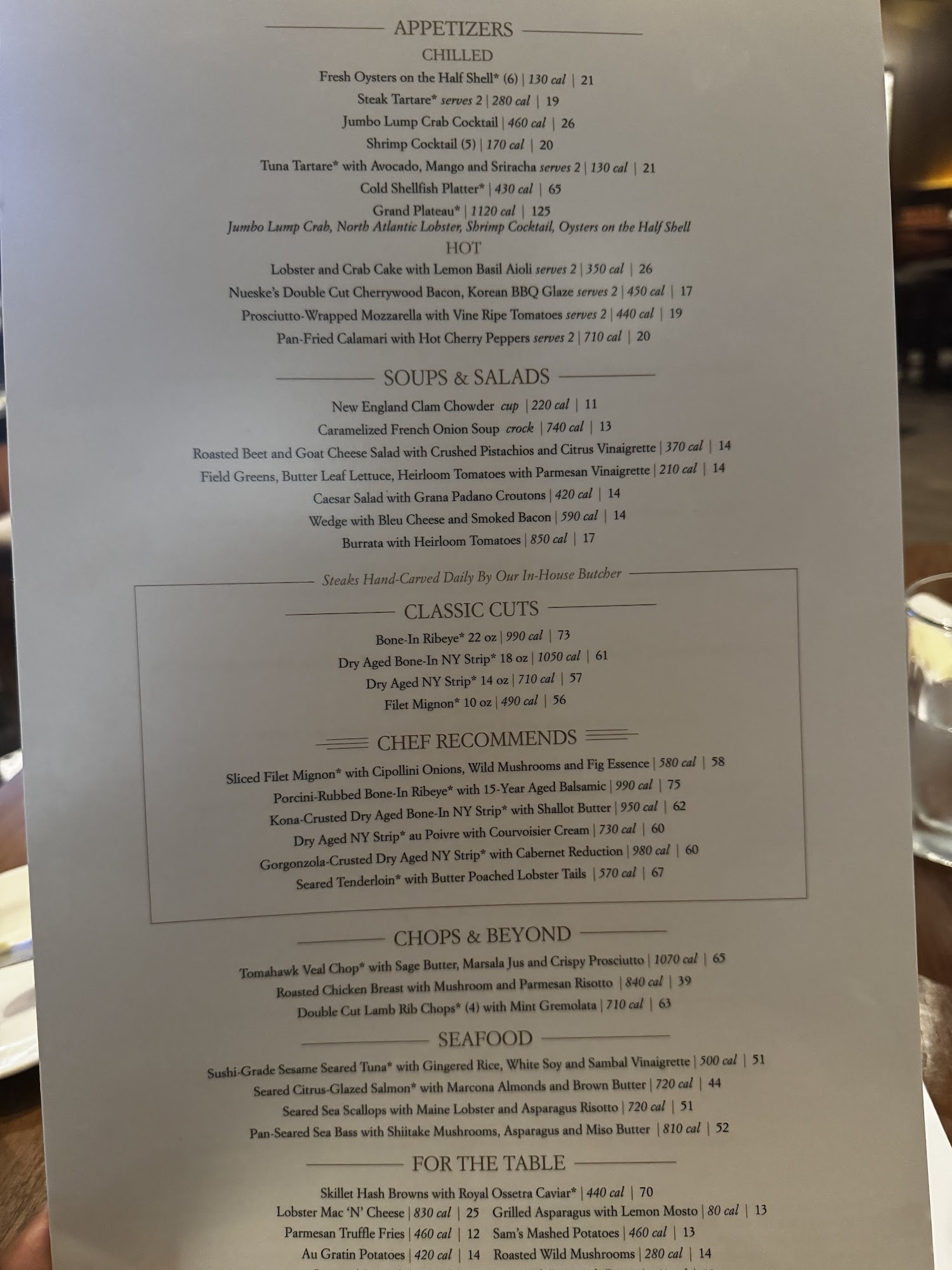 The Capital Grille Menu