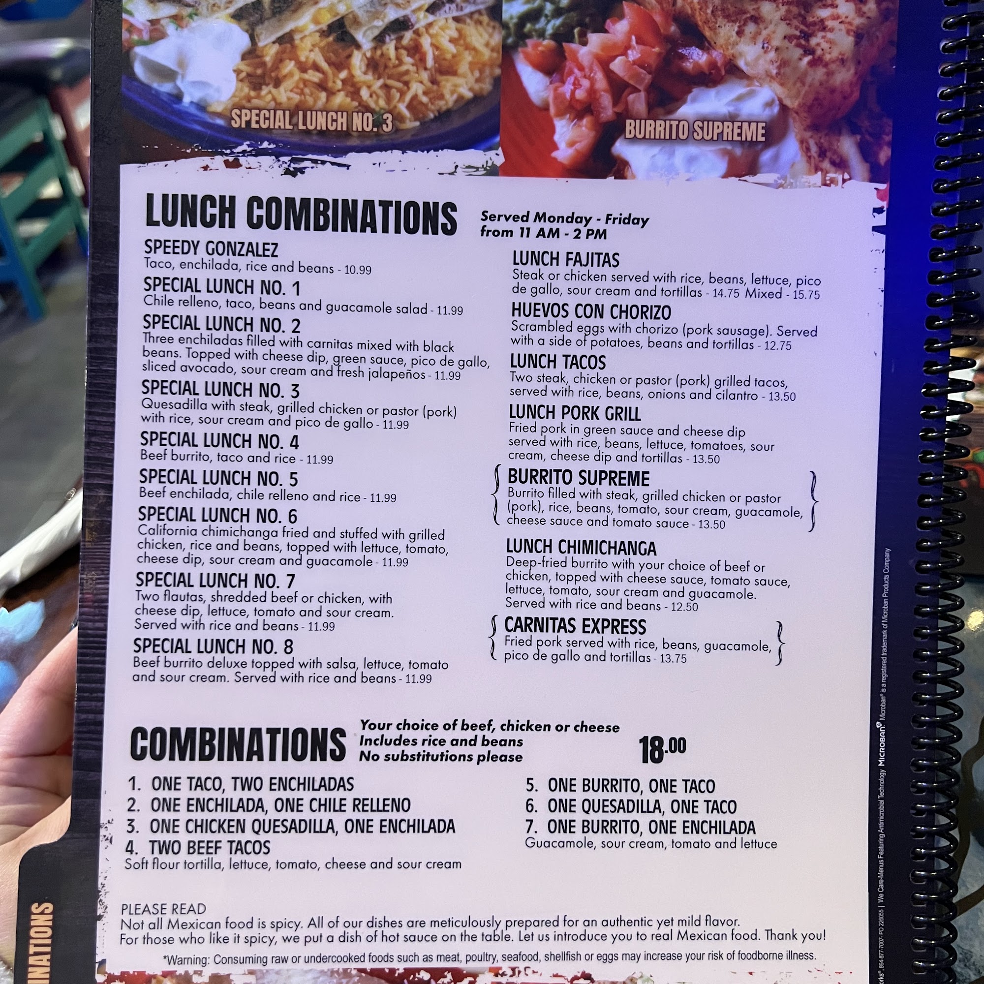 Mr Tequila Authentic Mexican Menu