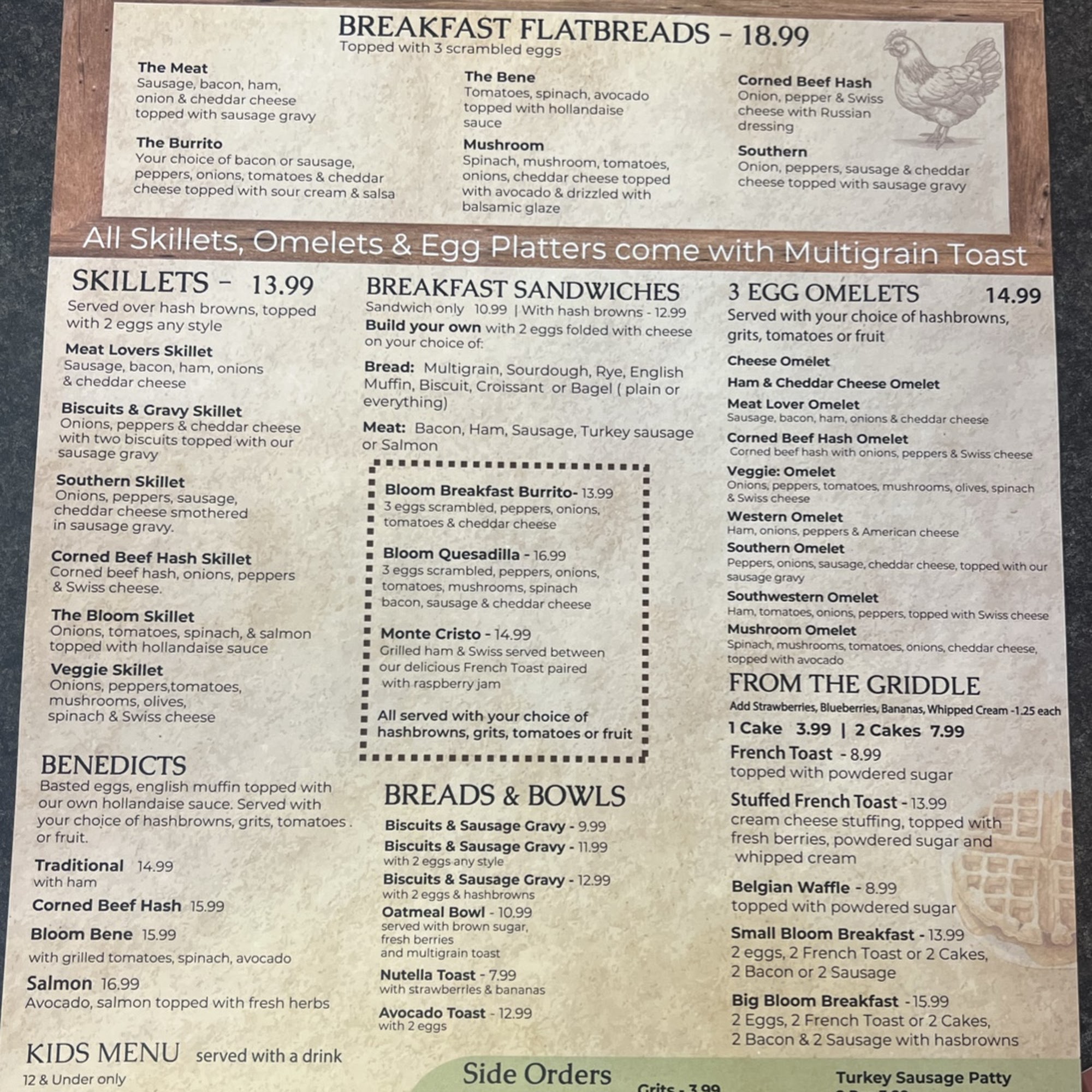 The Morning Bloom Menu