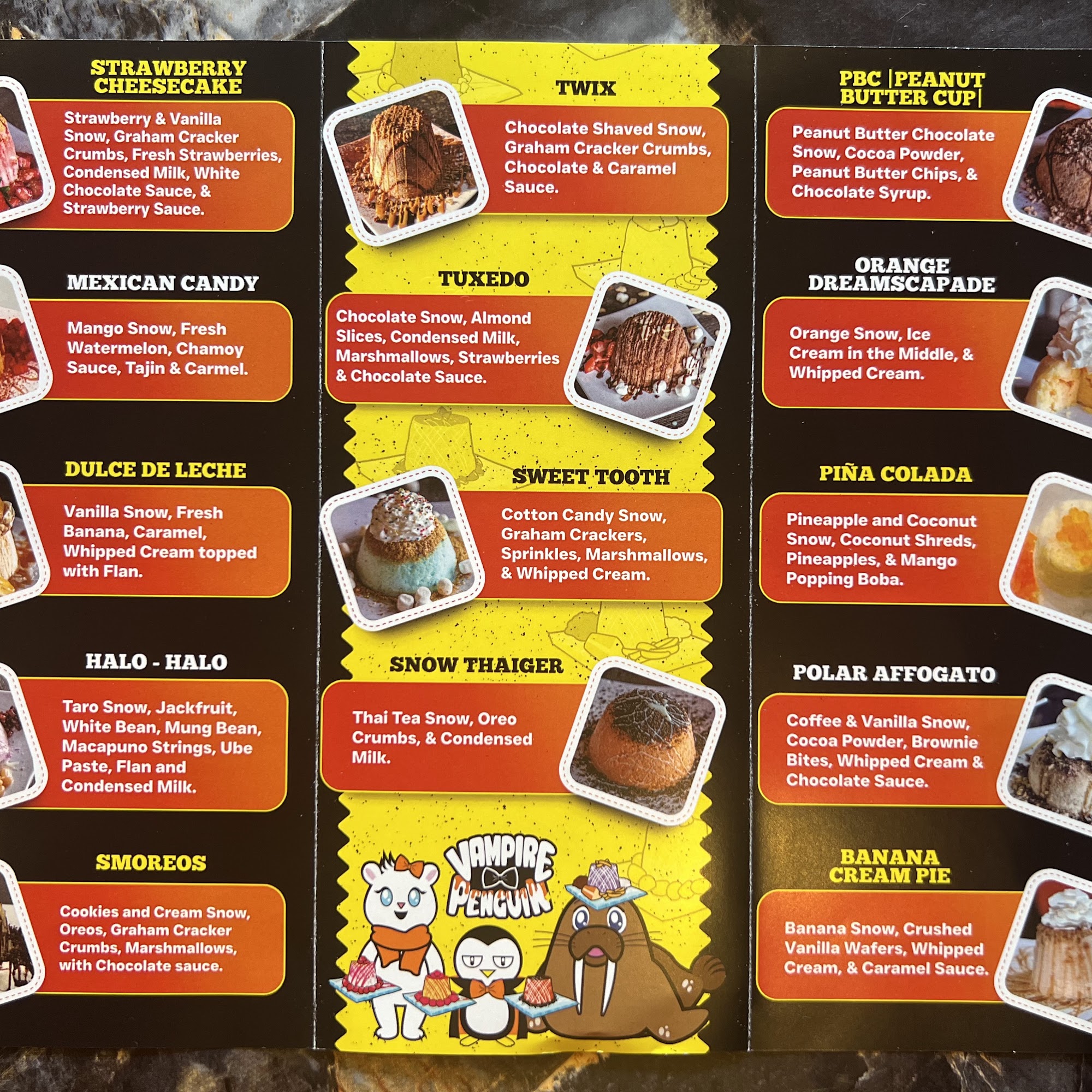 Vampire Penguin Fort Pierce Menu