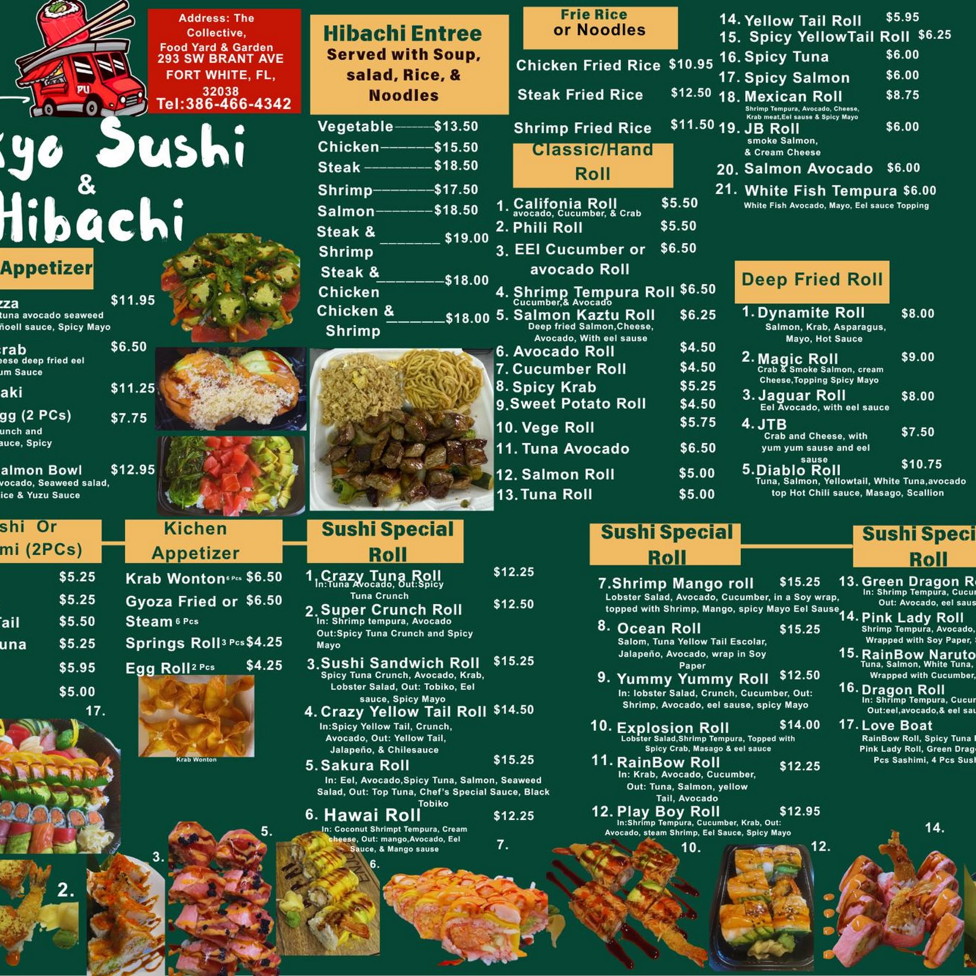 Tokyo sushi Menu