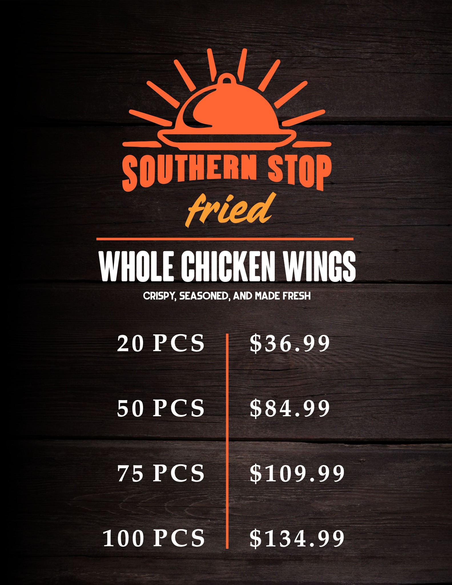 Southern Stop Menu