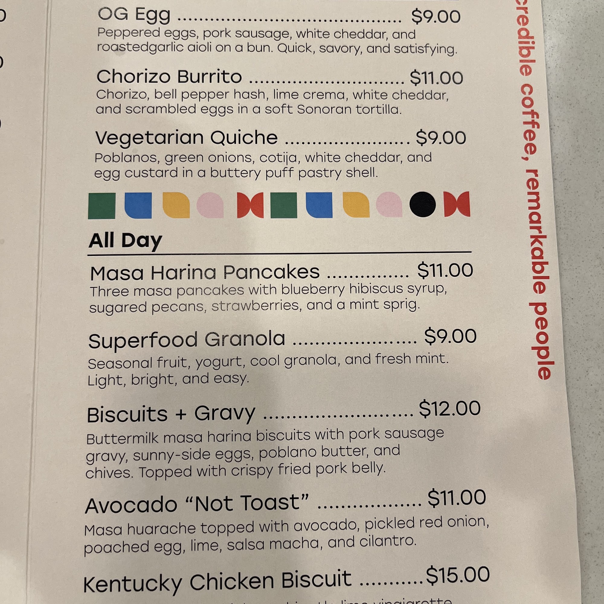 Resident Coffee Menu