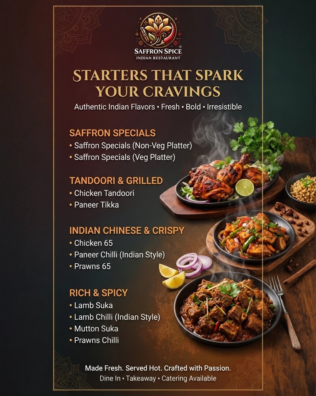 Saffron Spice - Indian Restaurant Menu