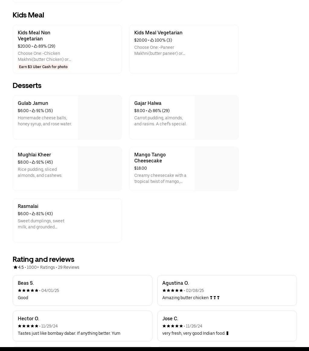 Always Cake Time Menu