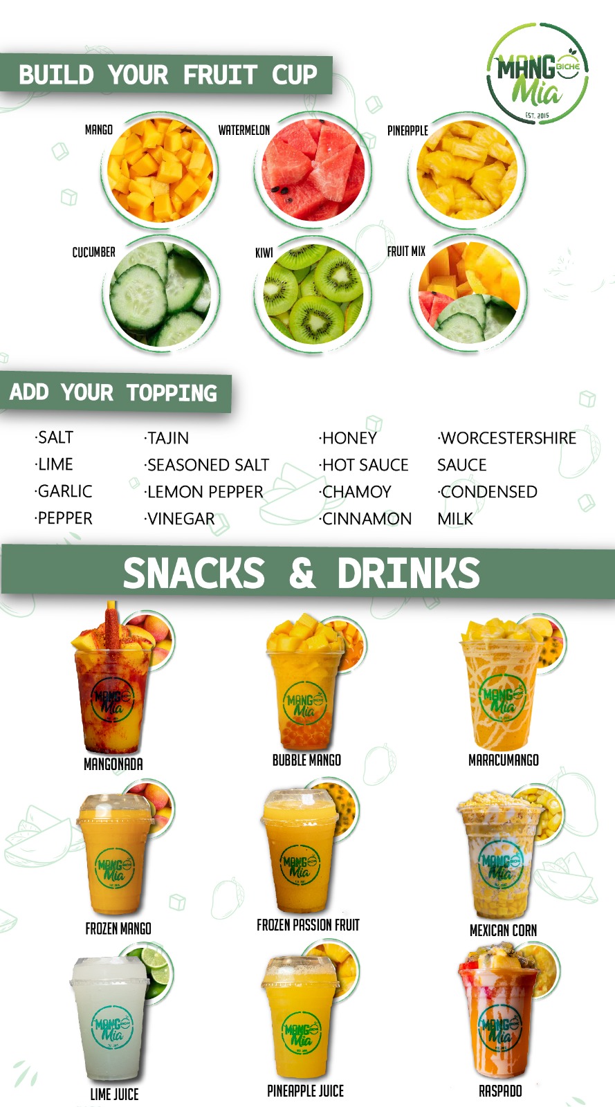 Mango Biche mia Menu