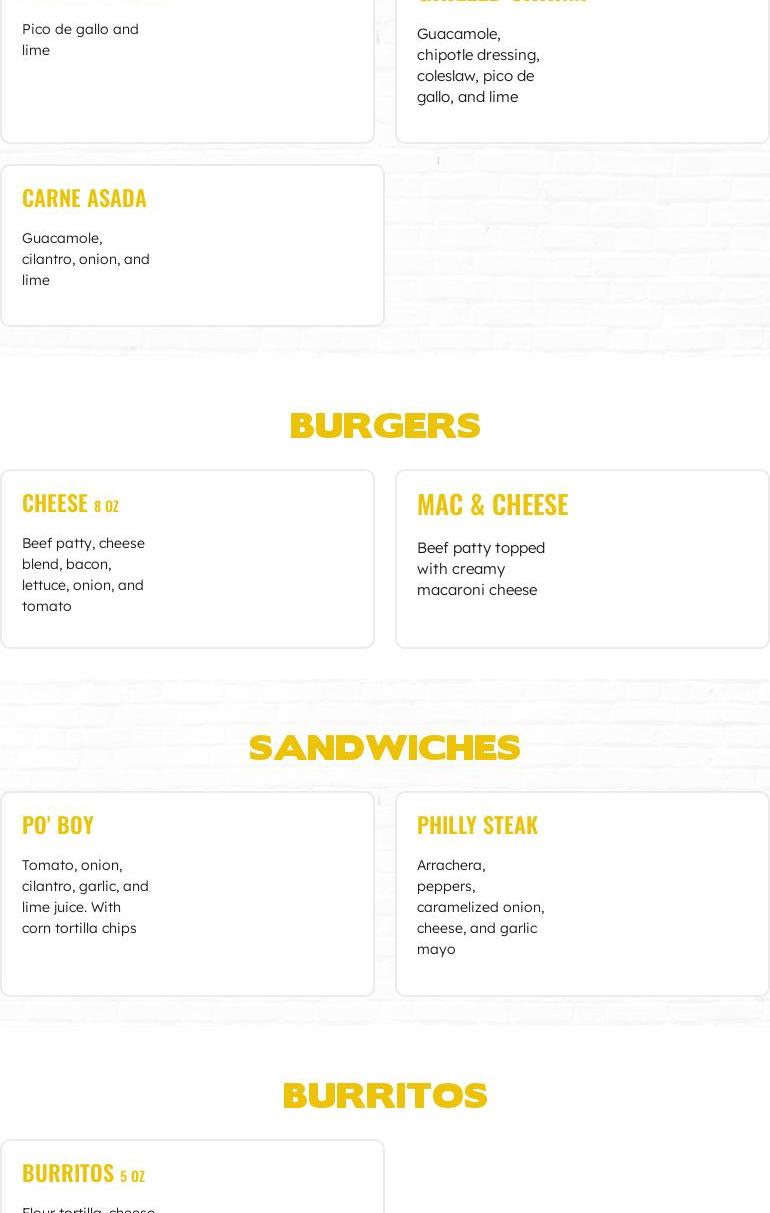 Señor Frog's Hollywood Beach Menu