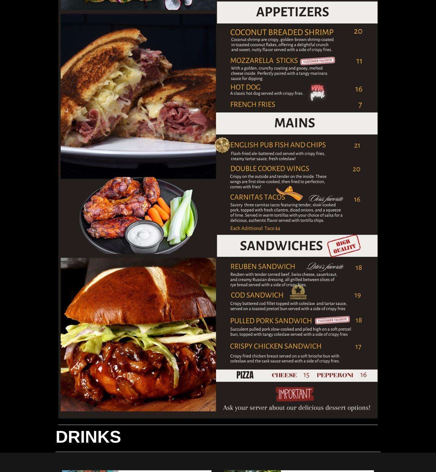 Miami Brewing Company Menu