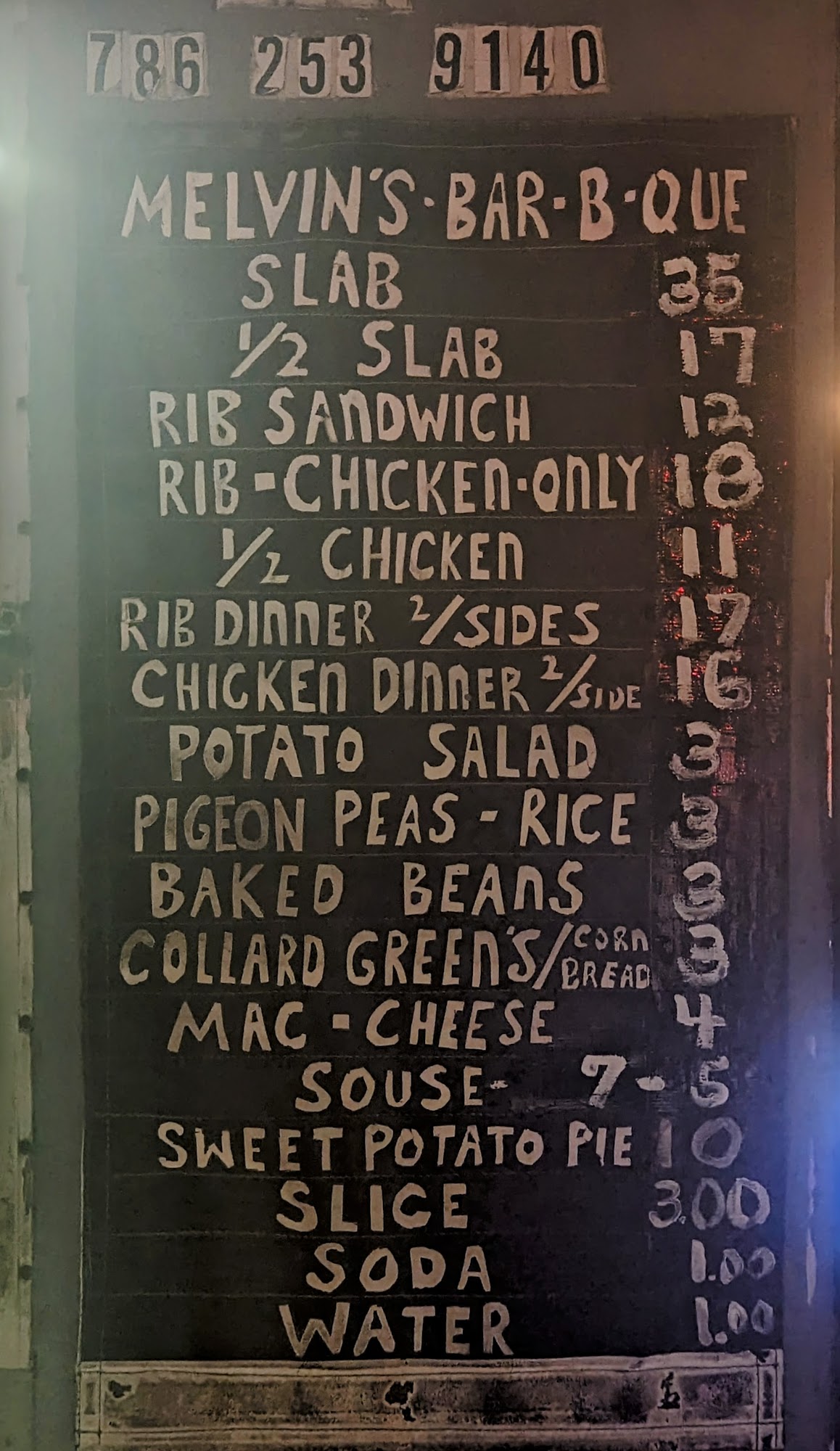 Melvin's Bbq Menu
