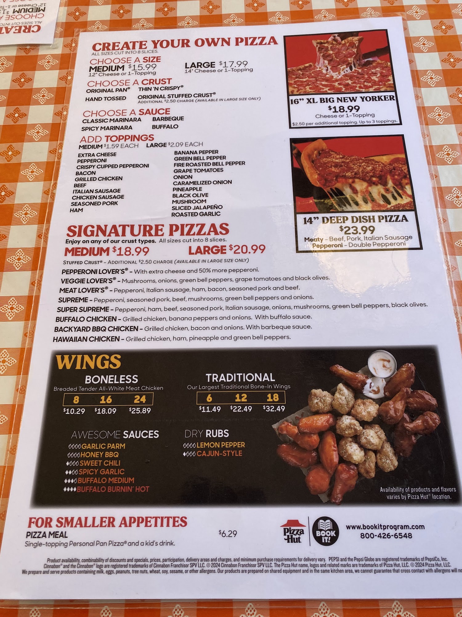 Pizza Hut Menu