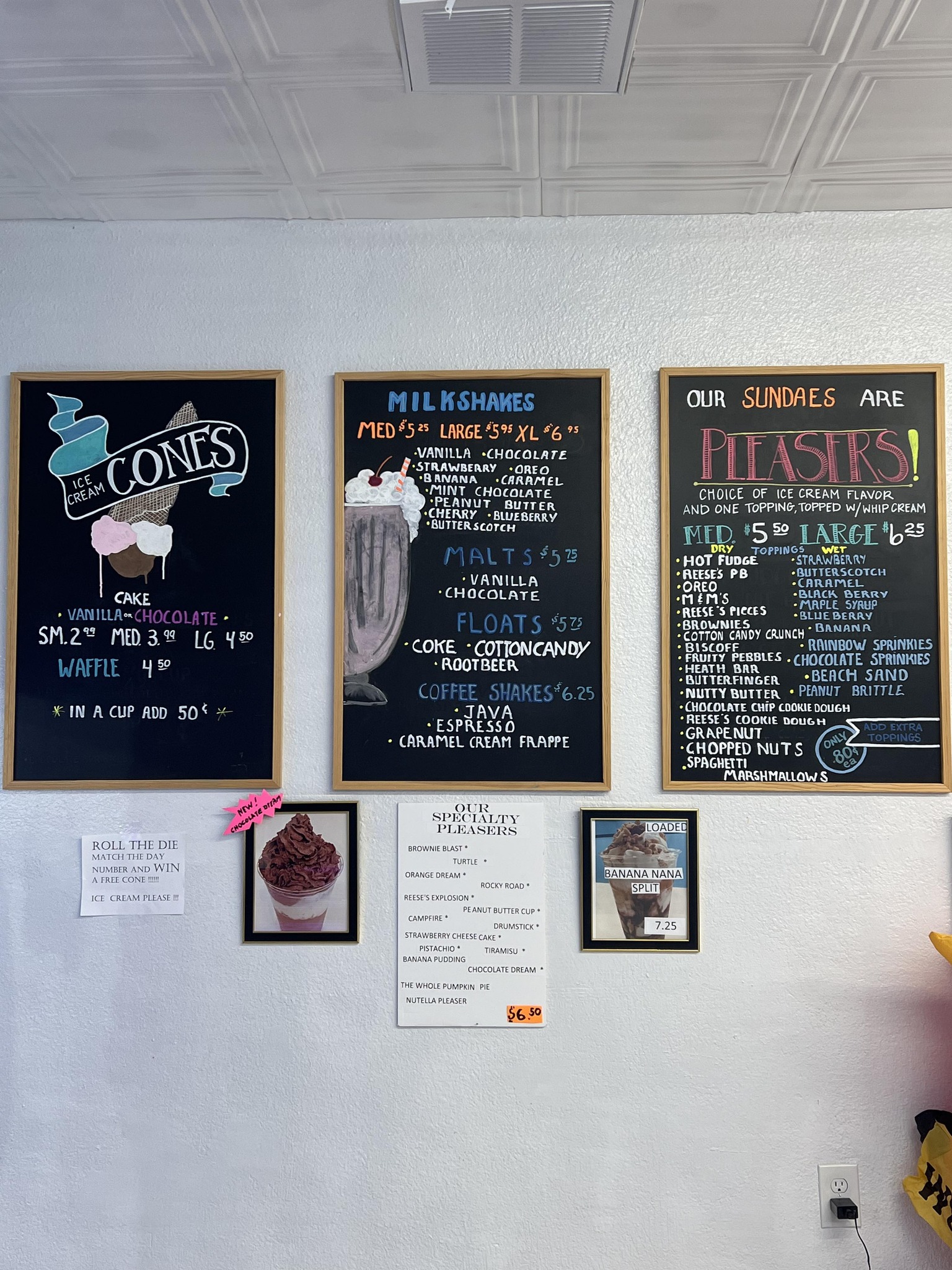 Ice cream please! Menu