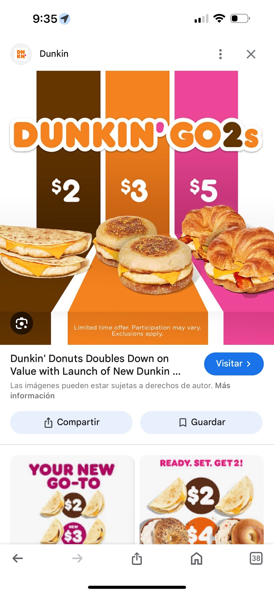Dunkin' Menu