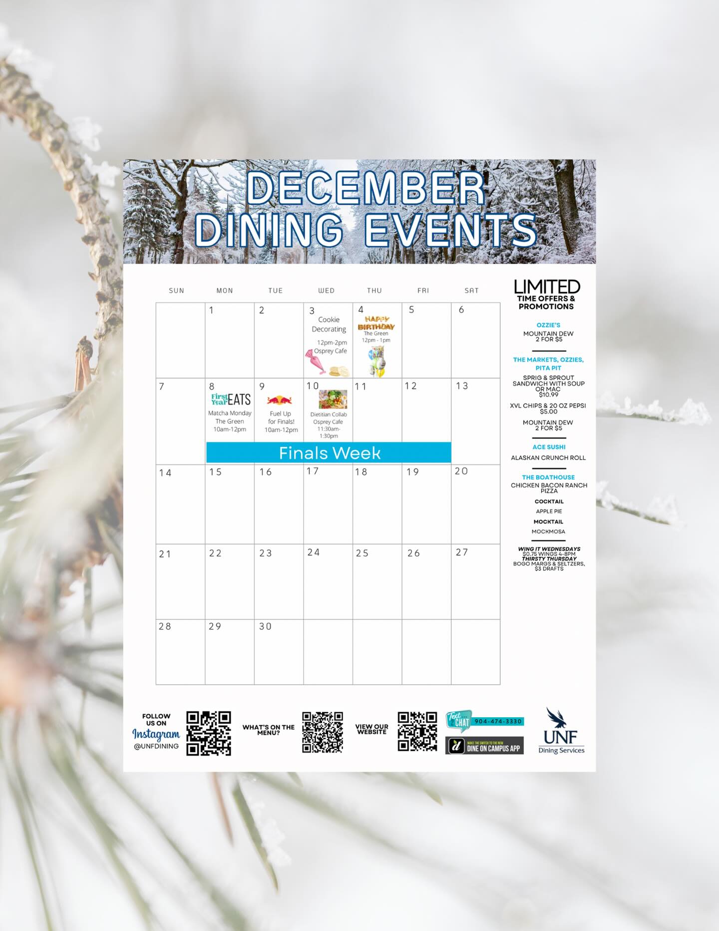 UNF OSPREY CAFE Menu