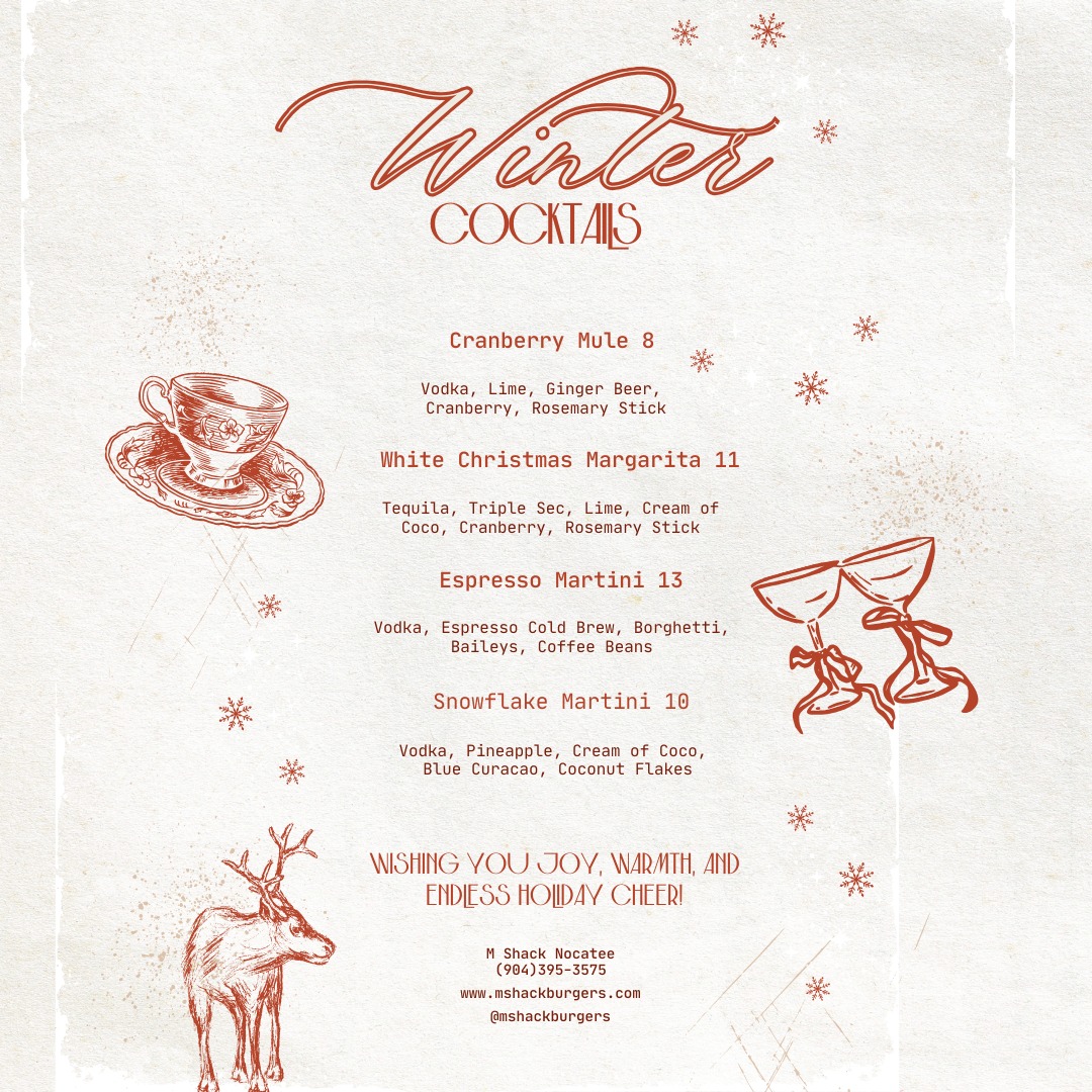 Matty C's Burger shack Menu