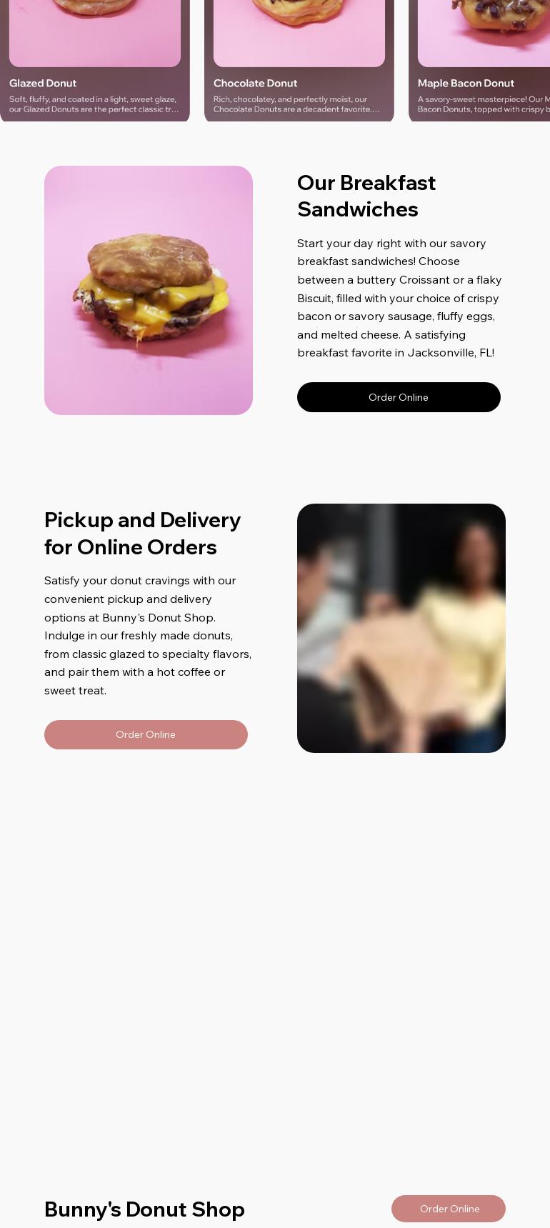 Bunny's Donut Shop Menu