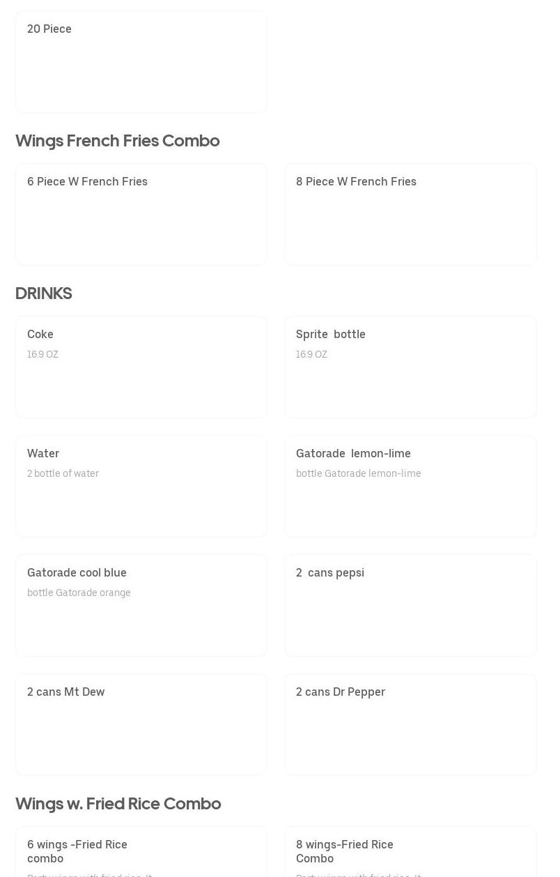 Hibachi and Wings Menu