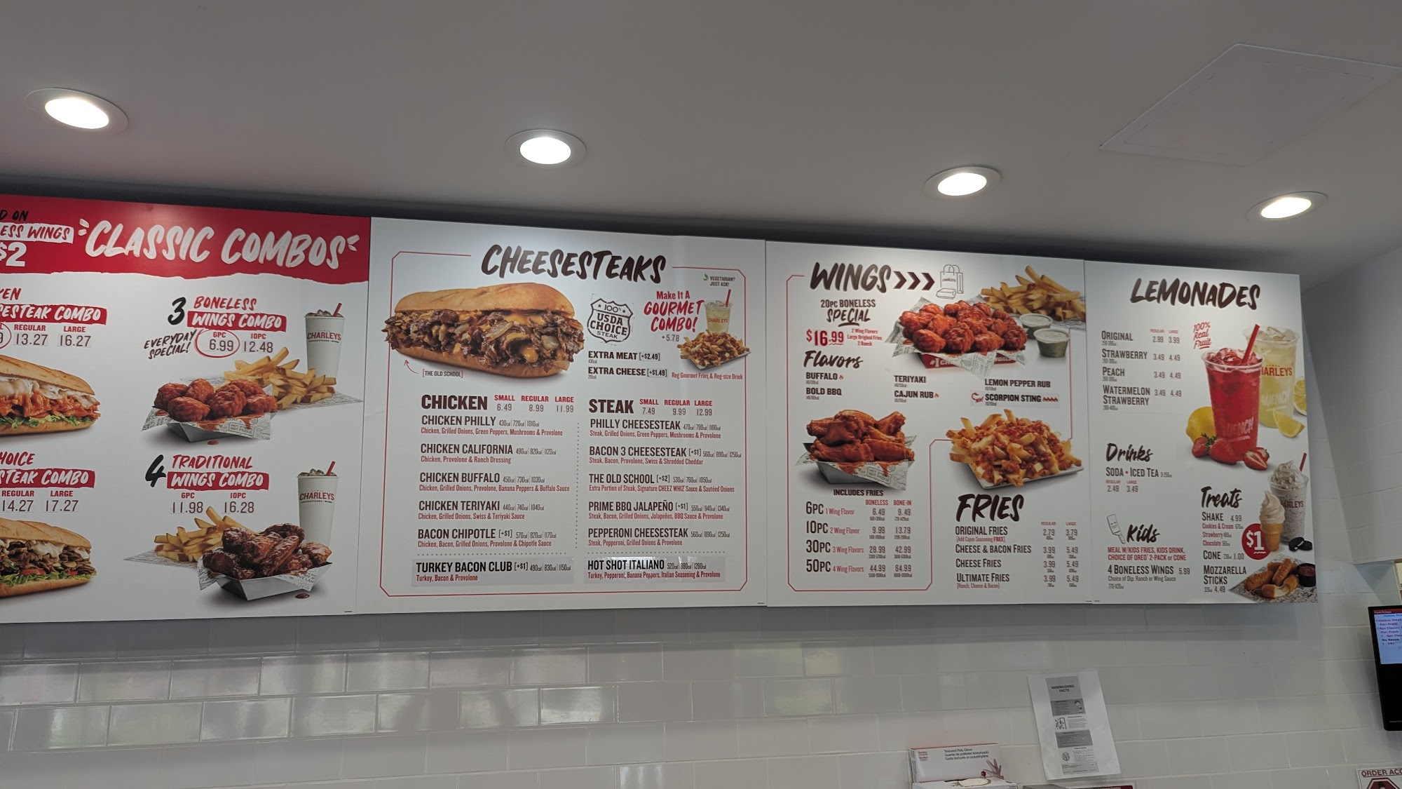 Charleys Cheesesteaks Menu