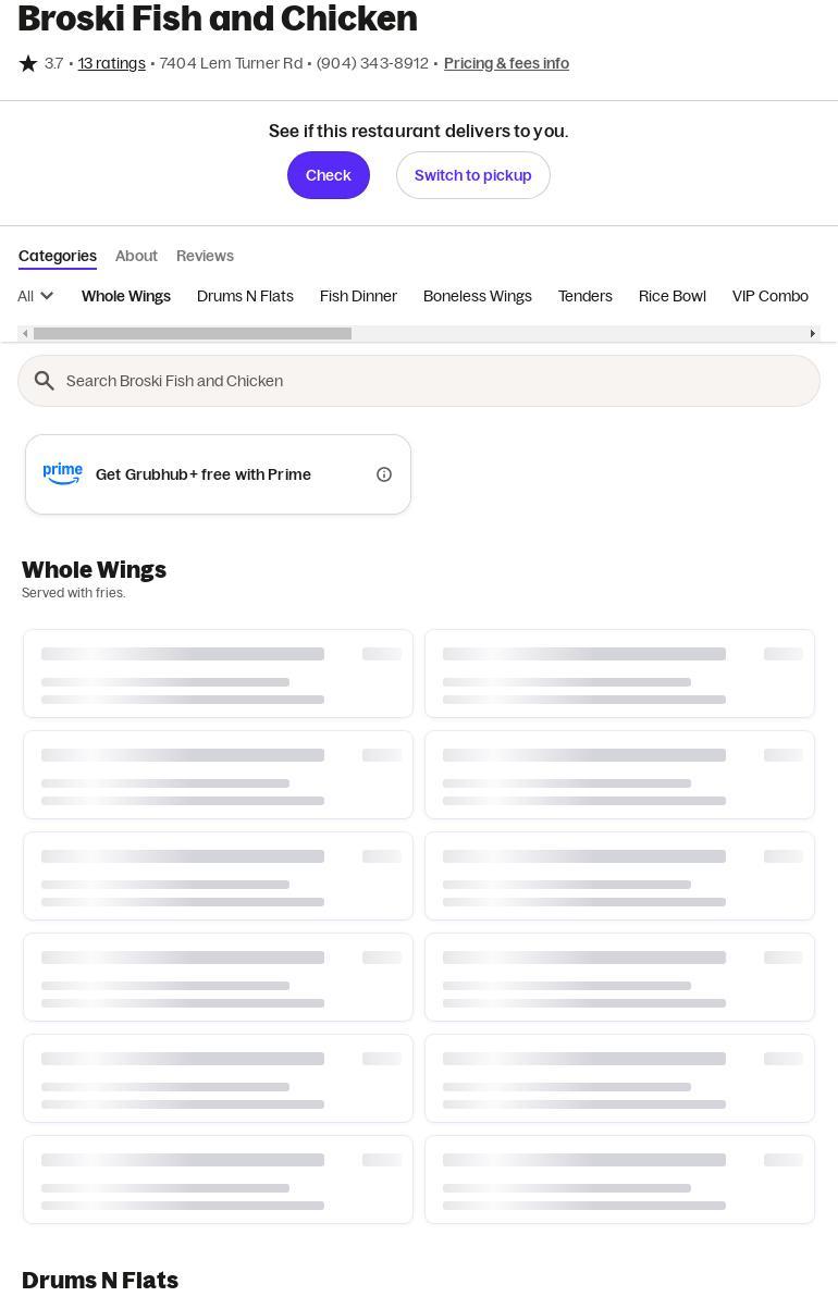 Broski Fish & Chicken Menu